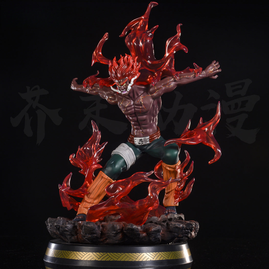 May Guy Action Figura - 31 cm de edición limitada | Pose dinámica con efectos y llamas de chakra