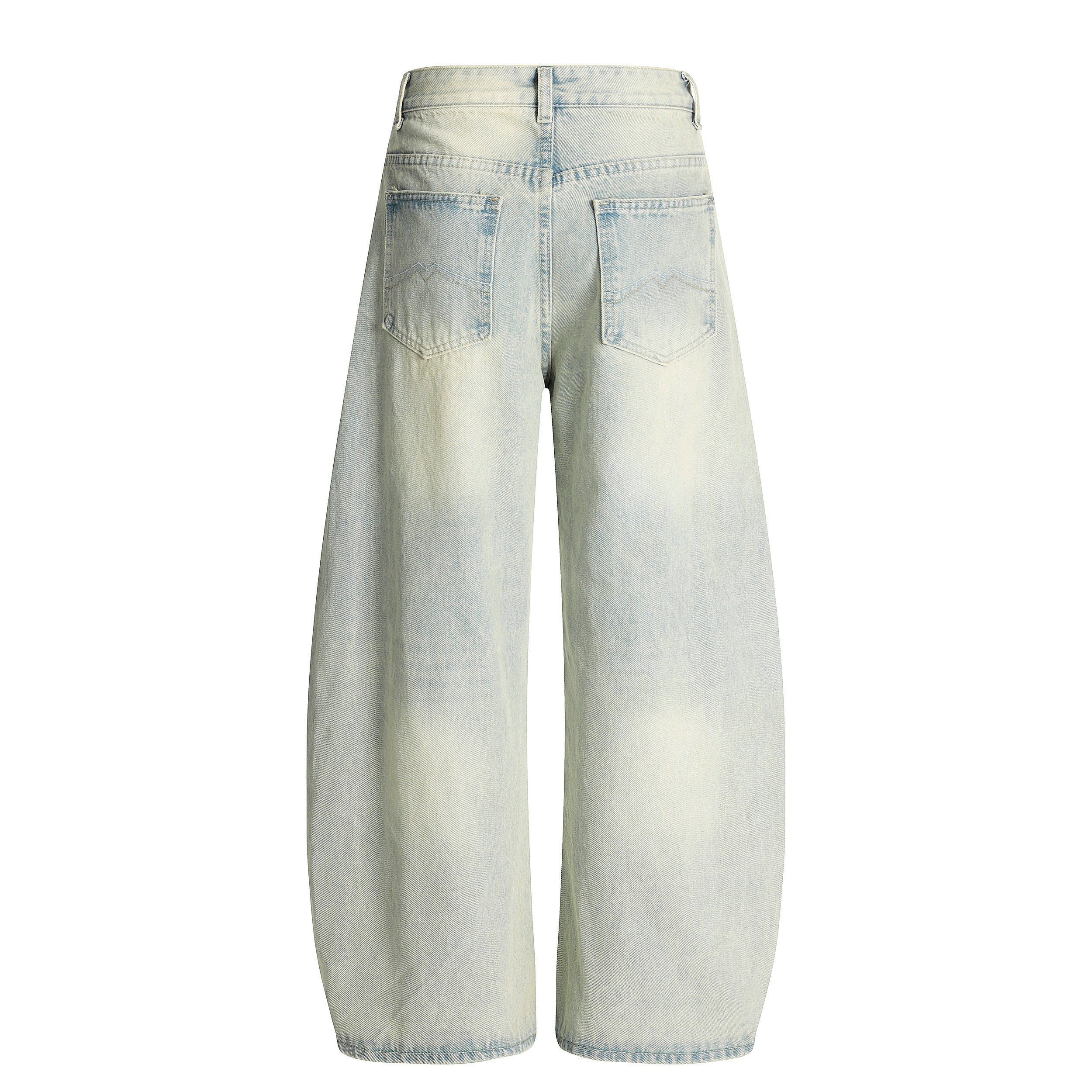 Omirad Creased-Wash Balloon Jeans | Wide Leg Denim