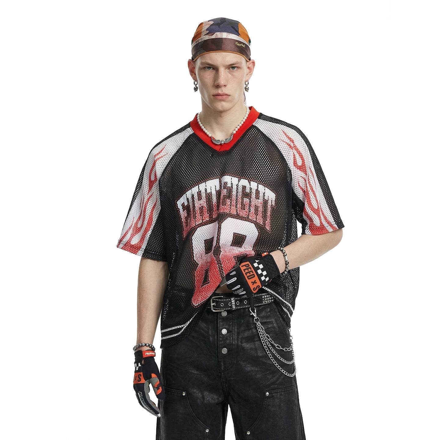 Omirad College 88 Flame Mesh Jersey T-Shirt | Streetwear