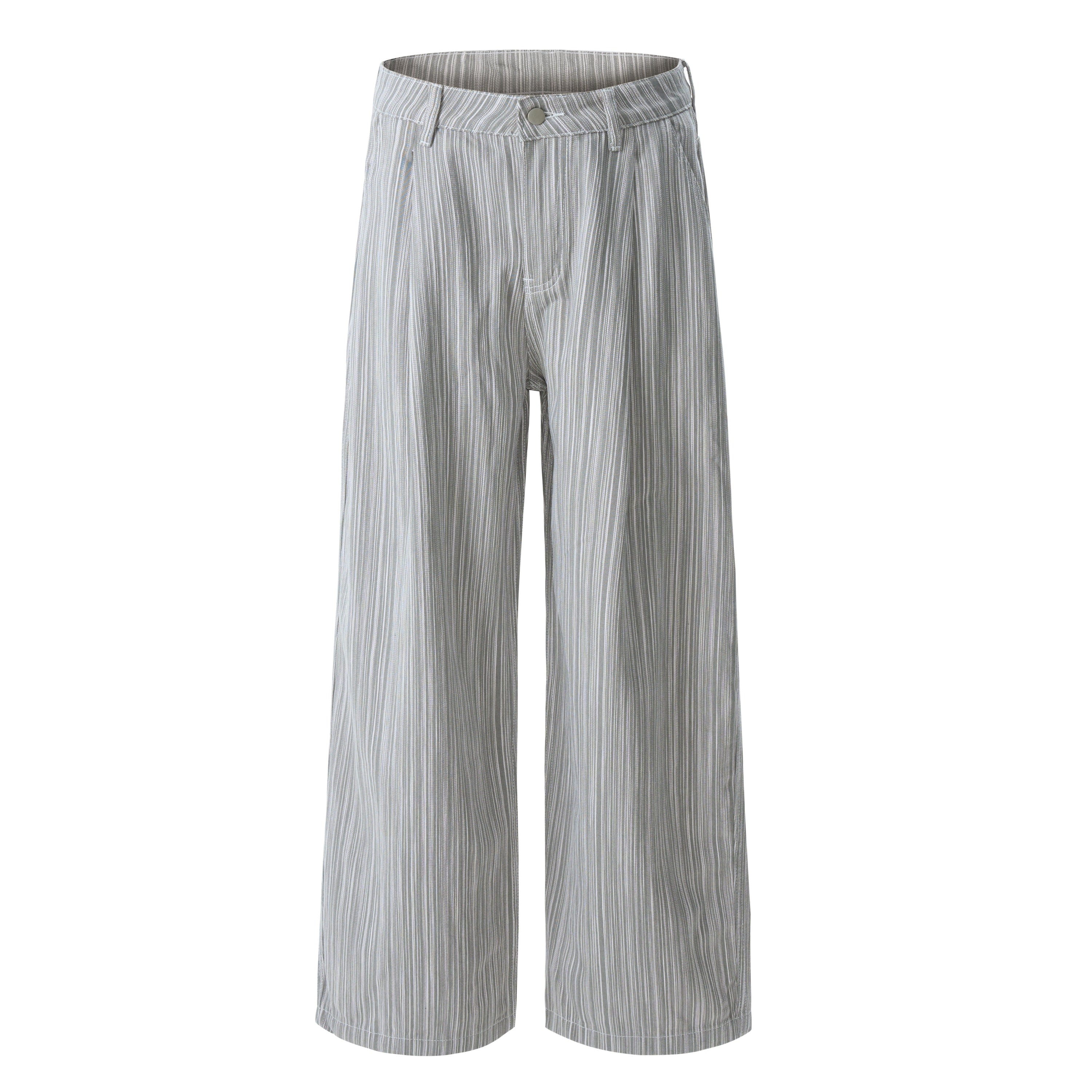 Omirad Striped Relaxed Wide-Leg Pants | Soft Drape Fit