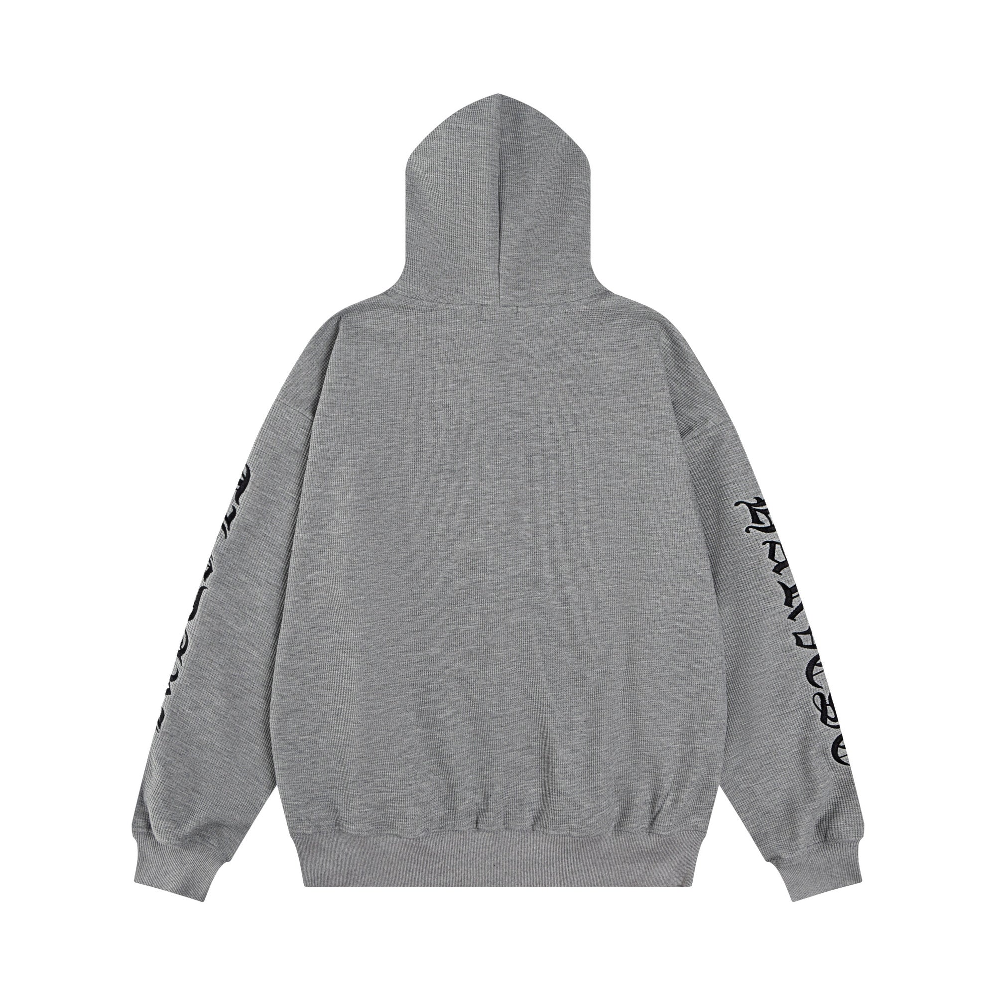 Omirad Gothic Script Zip Hoodie | Cross Emblem Streetwear