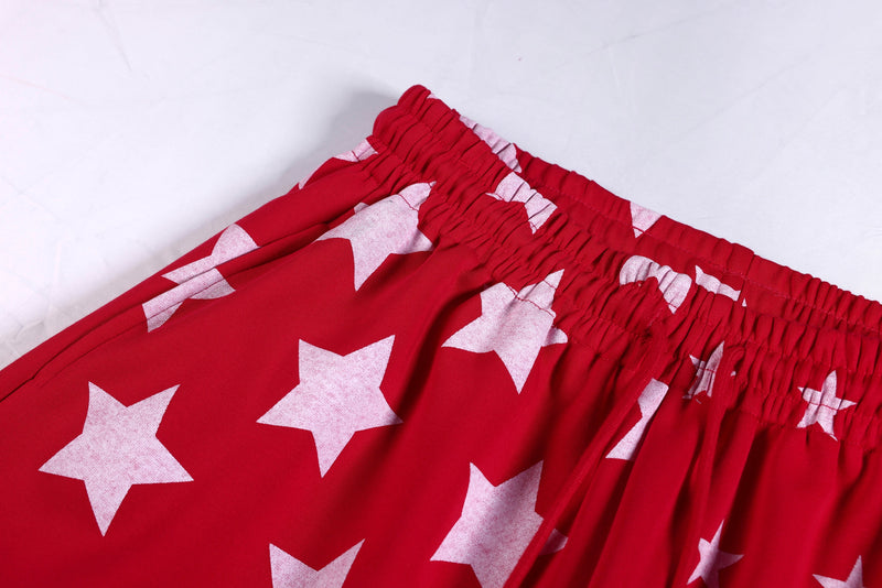 Starfield Wide-Leg Sweatpants | All-Over Star Print Streetwear
