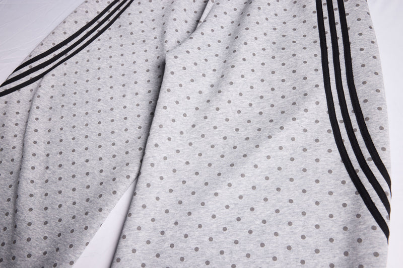 Polka Dot Wide-Leg Sweatpants with Stripe Detail | Omirad