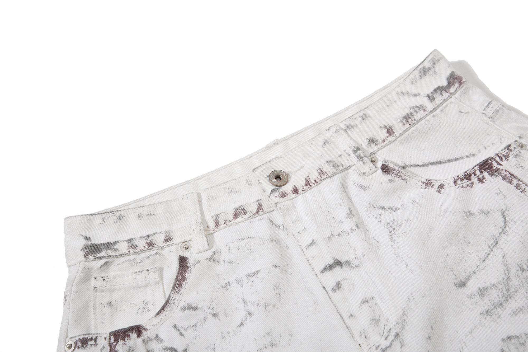 Omirad Washed Wide-Leg Panel Denim Pants | 100% Cotton