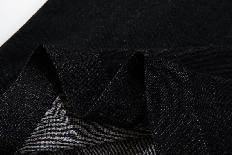 Omirad Black Denim Panel Jacket | Structured Cropped Fit