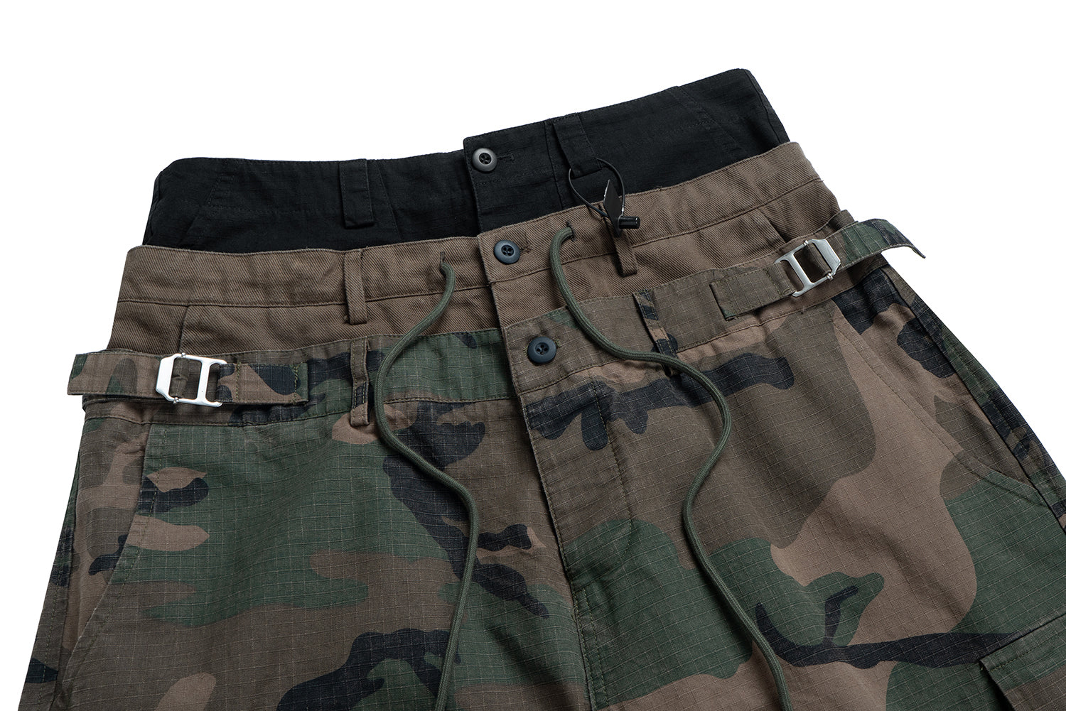 Omirad Double-Waist Camo Cargo Pants | Wide Leg Streetwear