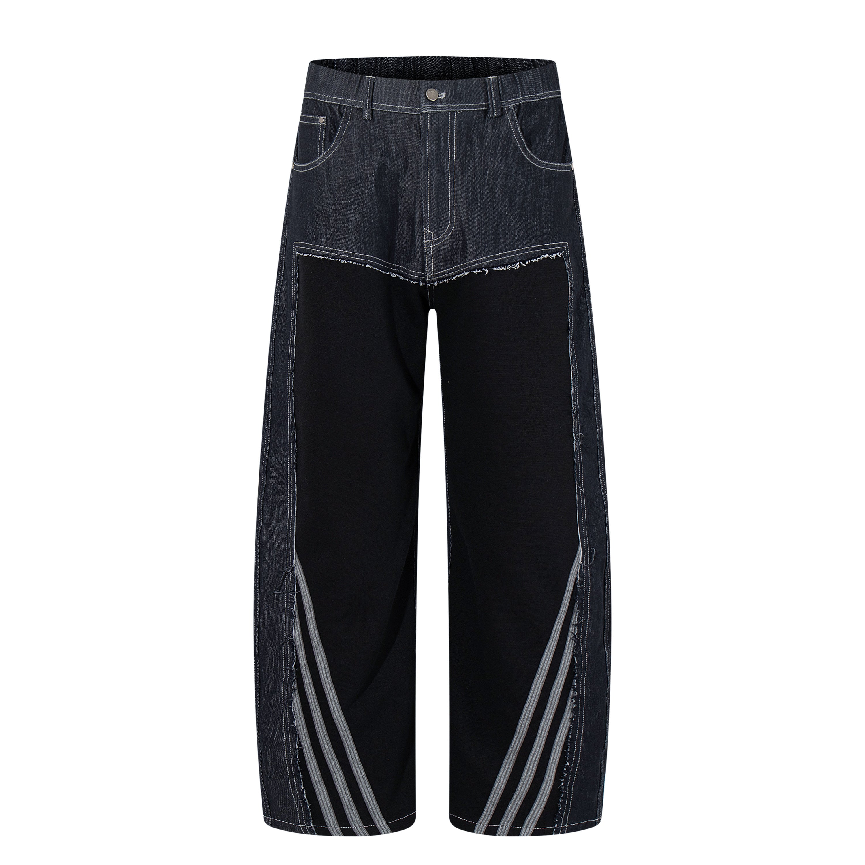 Omirad Hybrid Panel Wide-Leg Jeans | Denim & Jersey