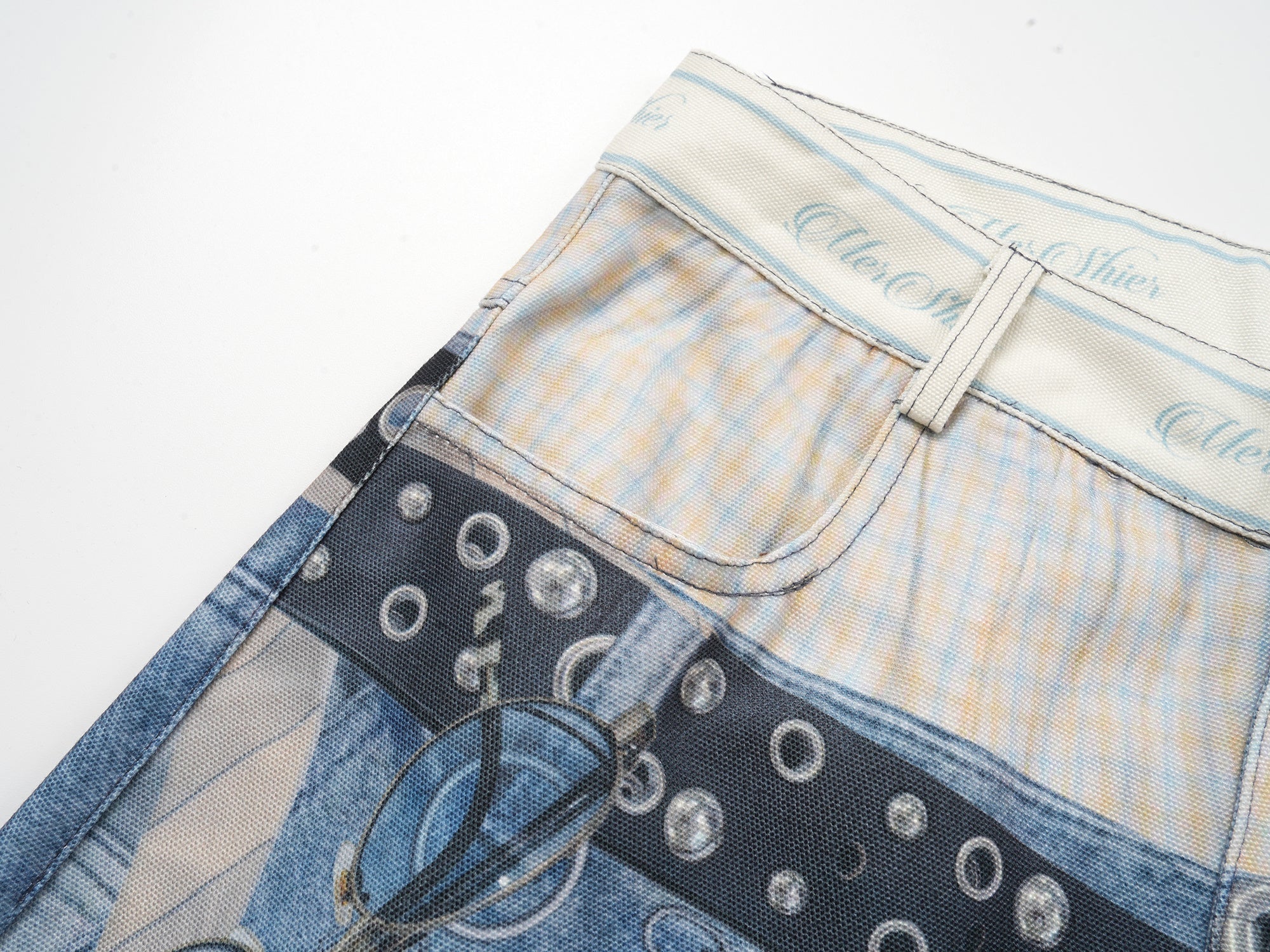 Trompe-L'œil Wide-Leg Denim Print Pants | Y2K Streetwear