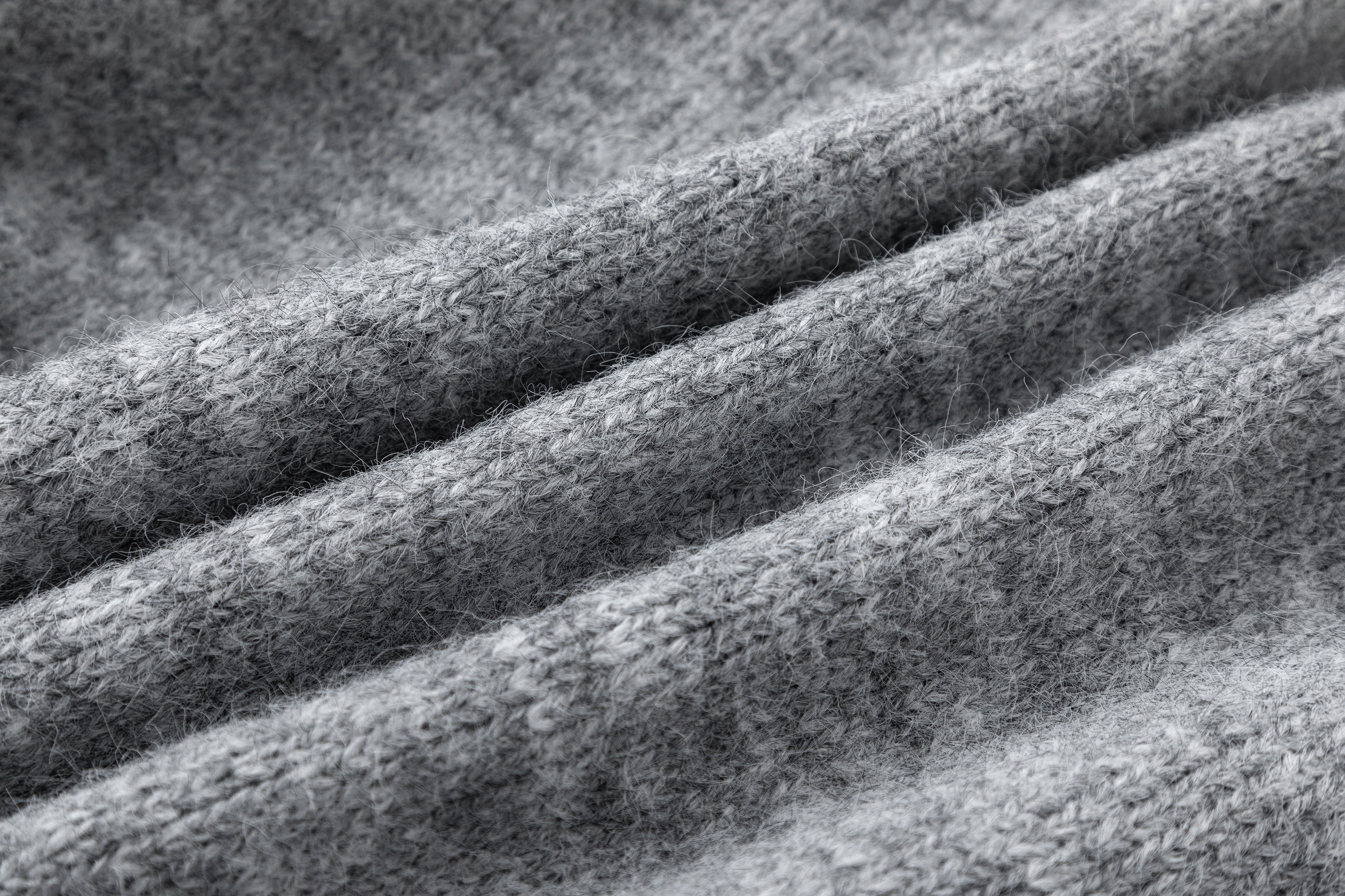Minimal Wool Blend Knit Cardigan | Crew Neck Button-Up