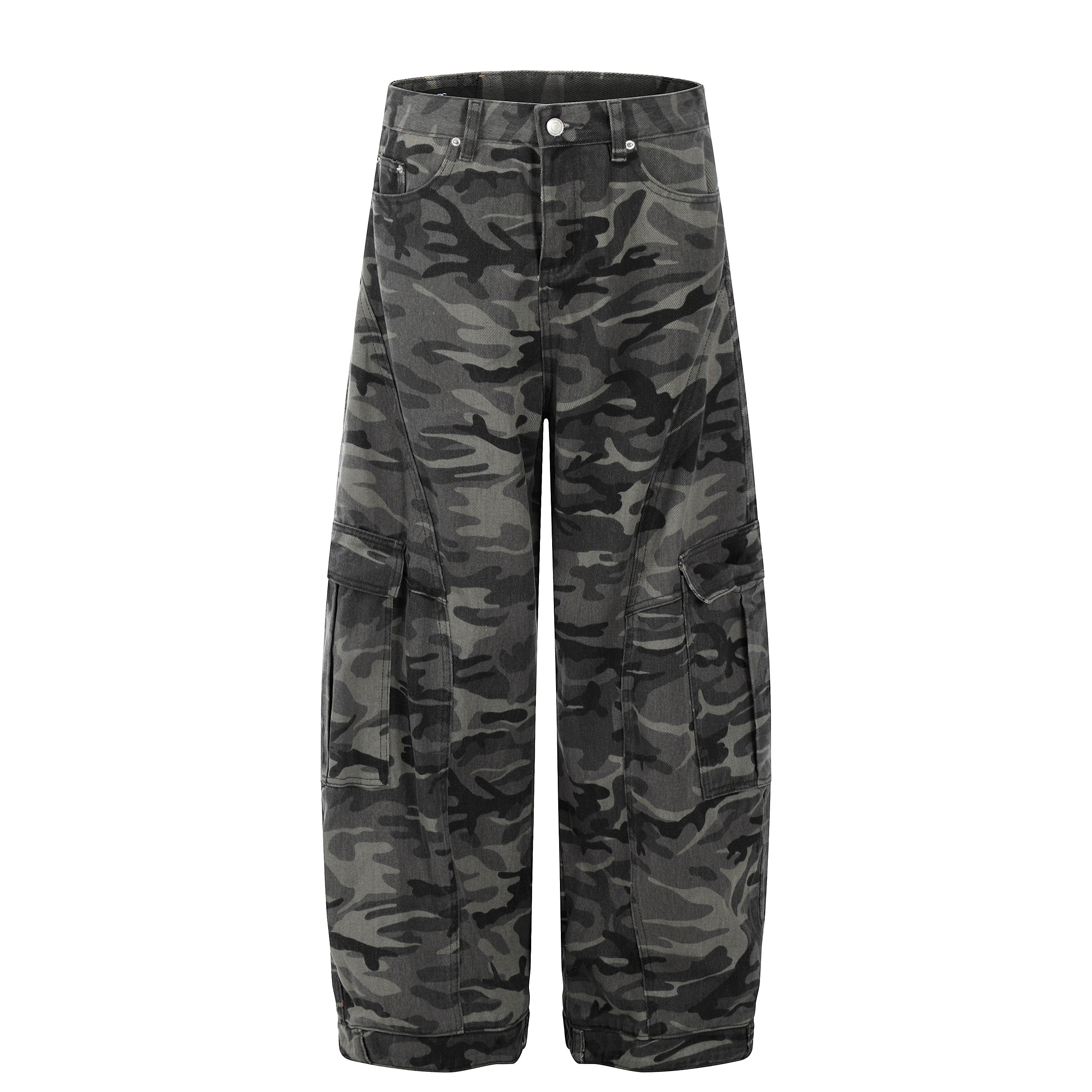 Omirad Shadow Camo Cargo Pants | Wide-Leg Streetwear