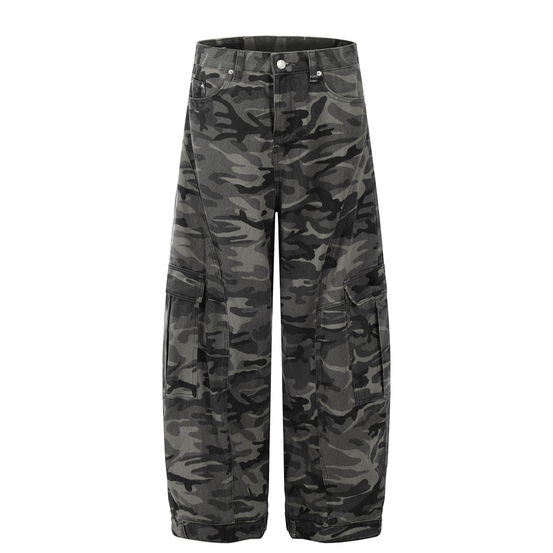 Omirad Shadow Camo Cargo Pants | Wide-Leg Streetwear