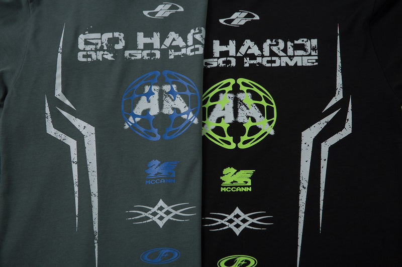 Go Hard Or Go Home Layered Racing Graphic Long Sleeve Tee