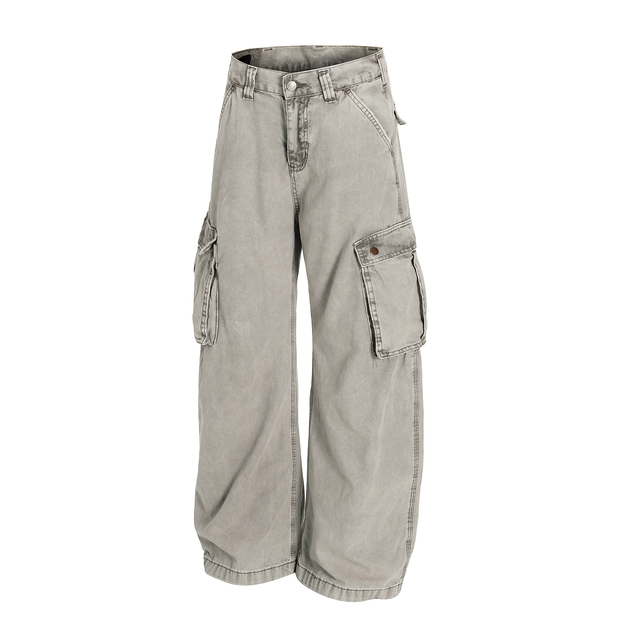 Omirad Vintage Washed Cargo Wide-Leg Pants | 100% Cotton