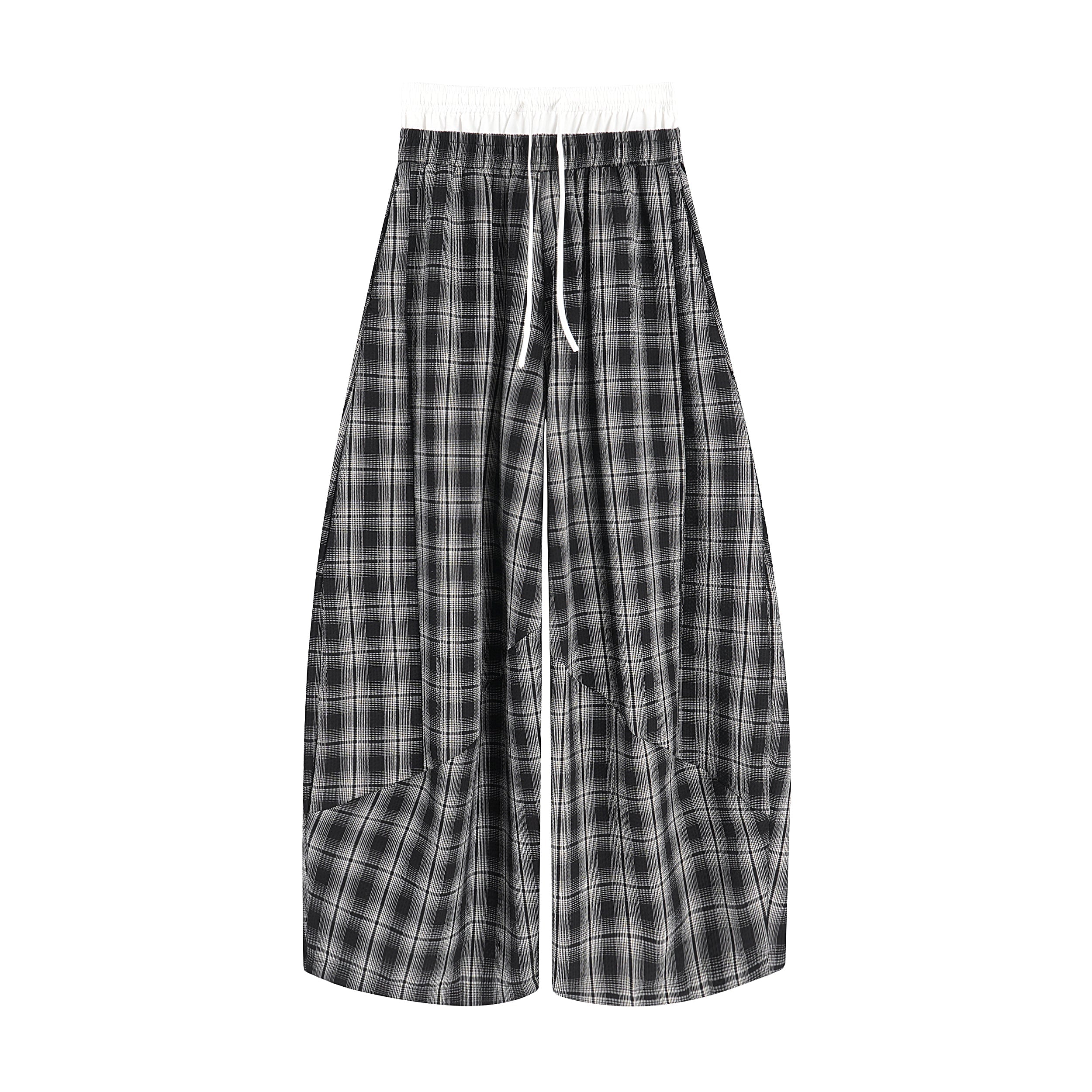 Omirad Plaid Wide-Leg Track Pants | Vintage Streetwear