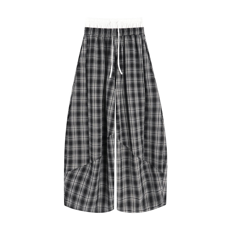 Omirad Plaid Wide-Leg Track Pants | Vintage Streetwear
