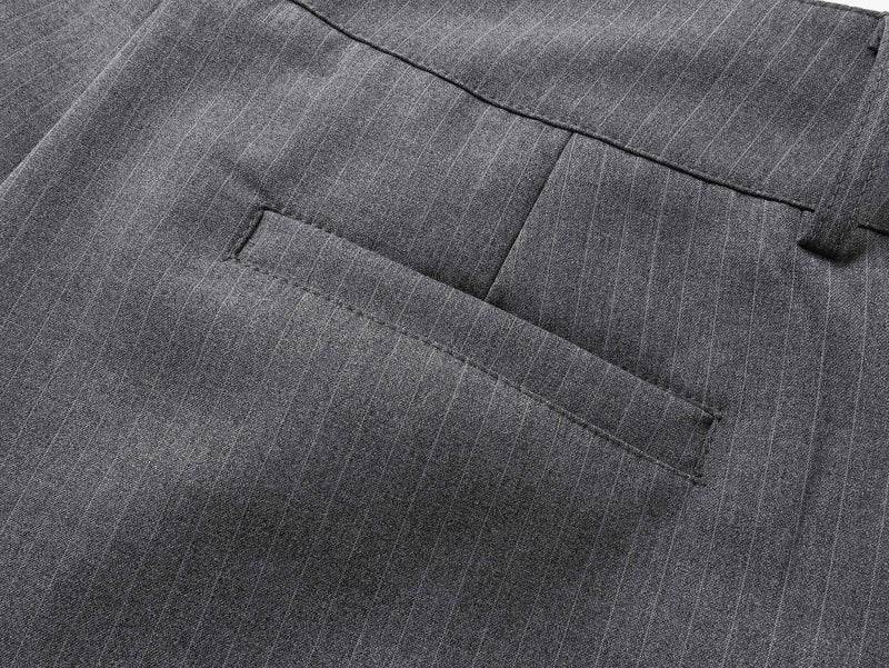 Pinstripe Wrap Wide-Leg Trousers | Avant-Garde Tailored Pants