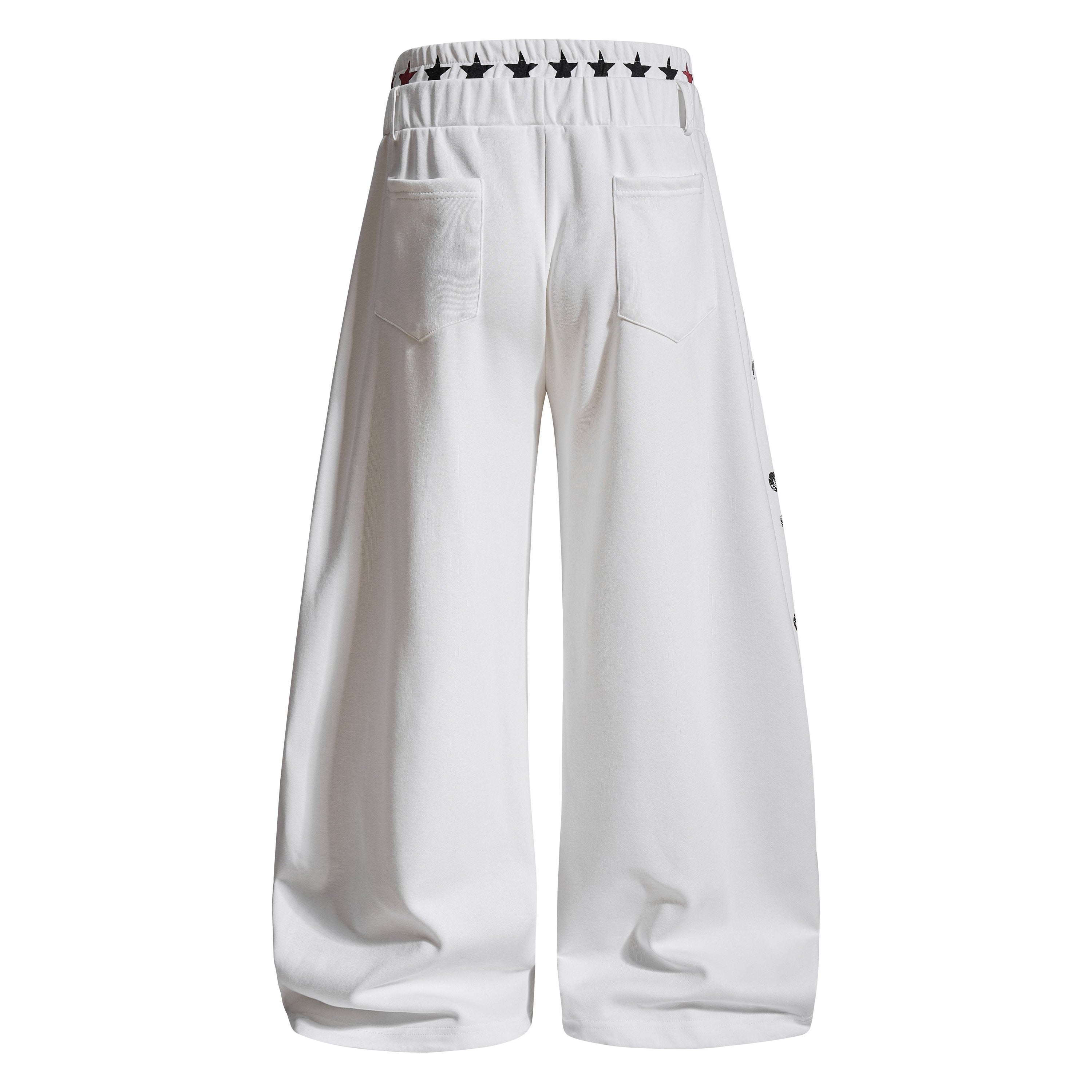 Omirad Vintage Stripe Graphic Wide-Leg Sweatpants