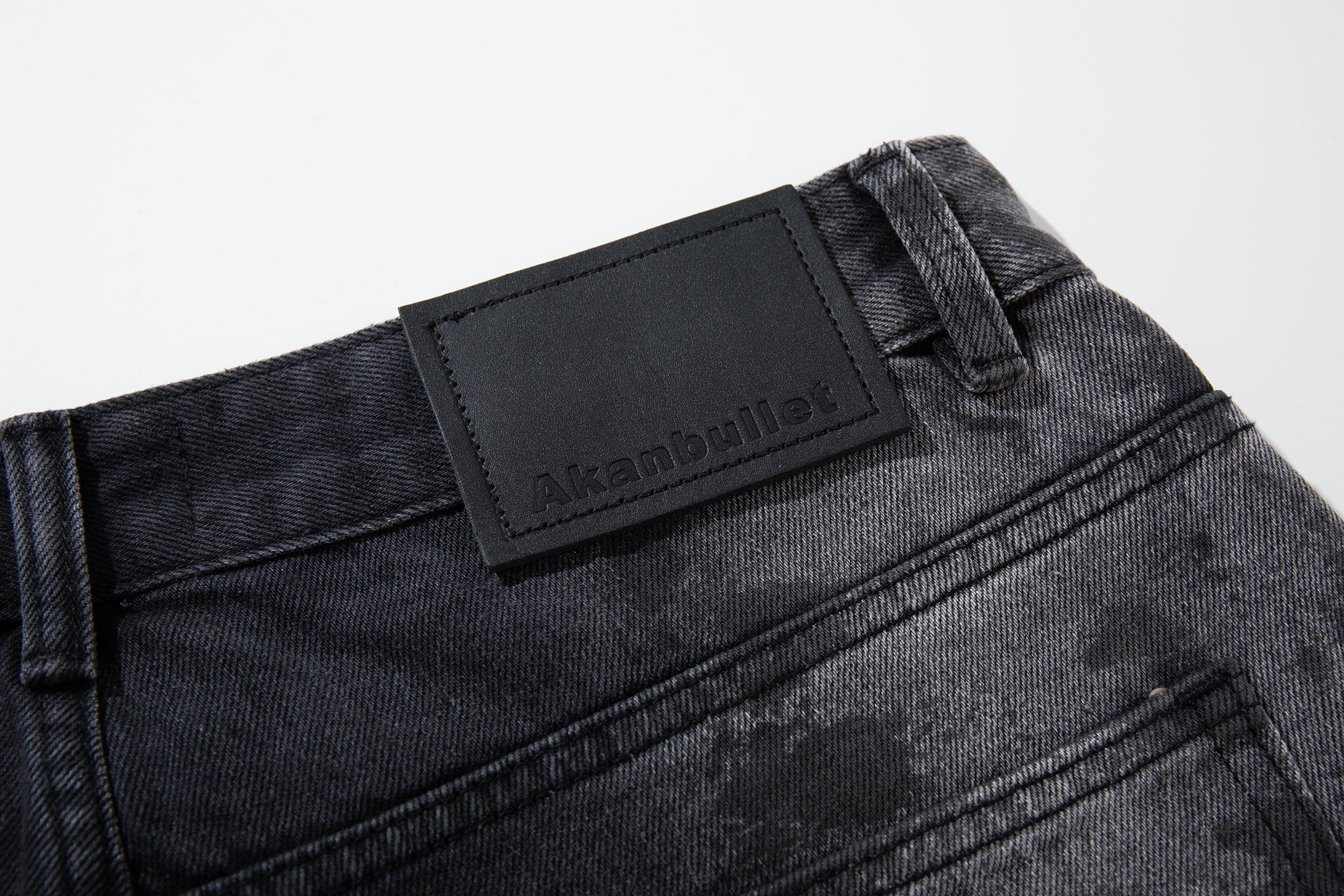 Omirad Smoke-Texture Wide-Leg Jeans | Dark Washed Denim