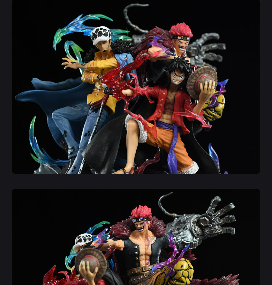 One Piece Pirate Crew Action Figurine – 22cm | Luffy, Zoro, and Law PVC Statue with Dynamic Details