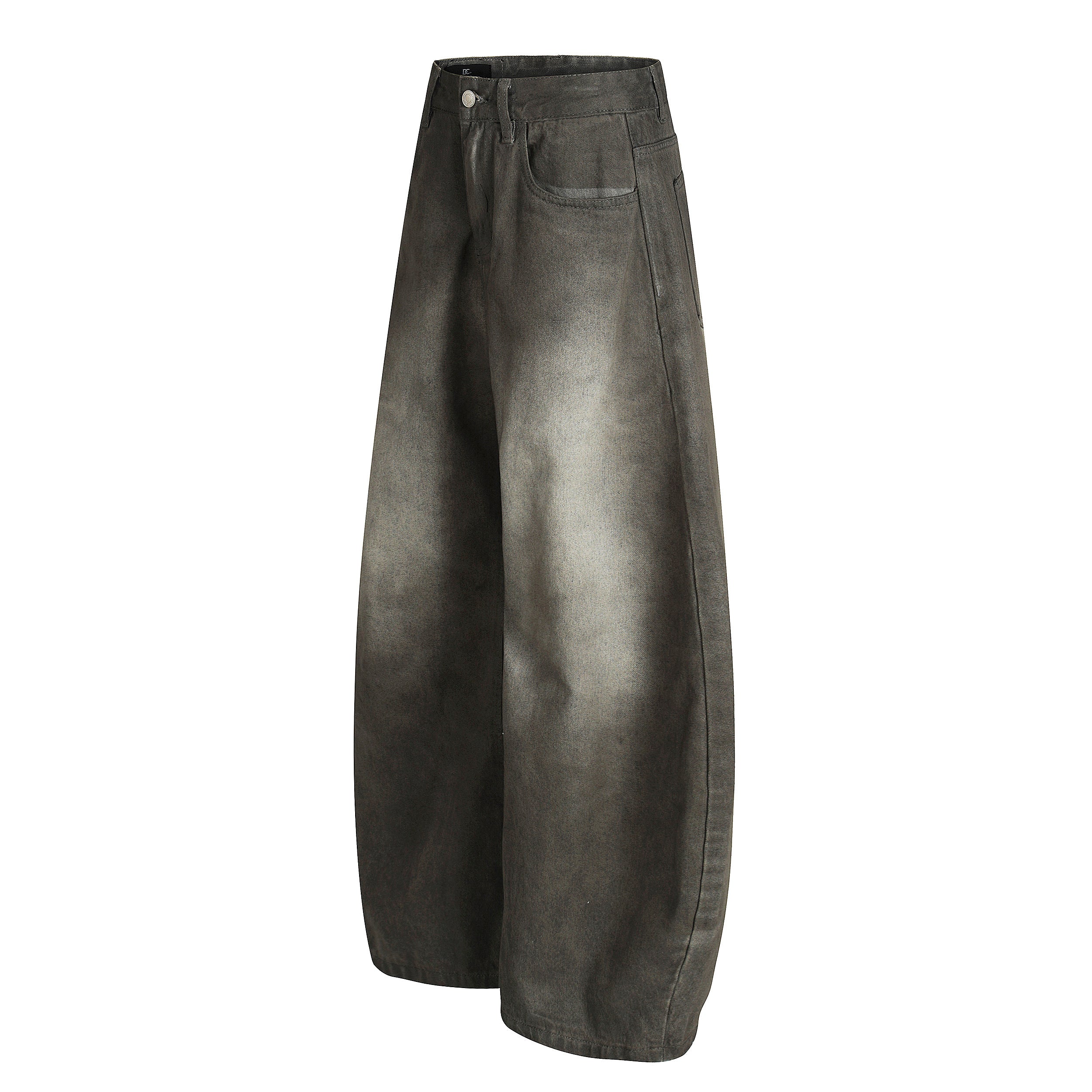 Omirad Faded Curved Wide-Leg Denim Pants | Vintage Wash