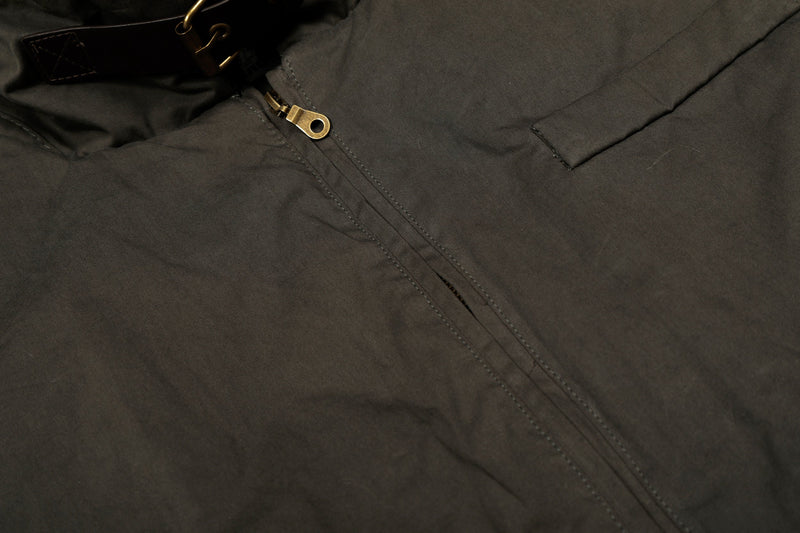 Cotton Stand-Collar Bomber Jacket | Army Green & Brown
