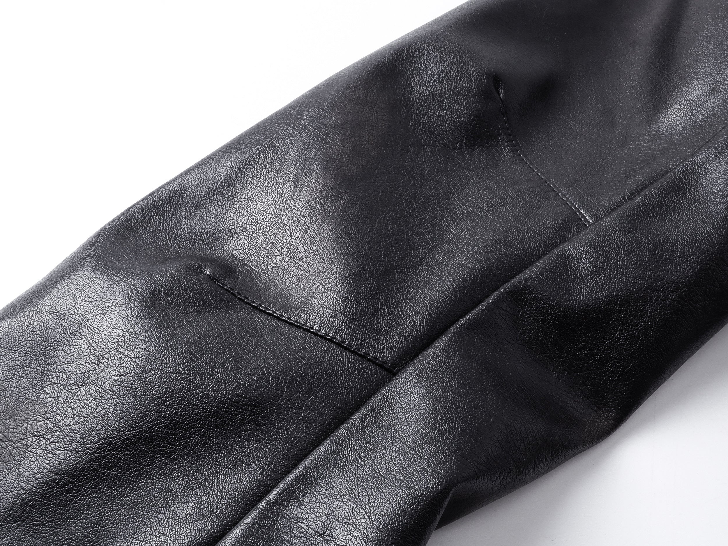 Omirad Men's Faux Leather Biker Jacket | Full-Zip Moto Style