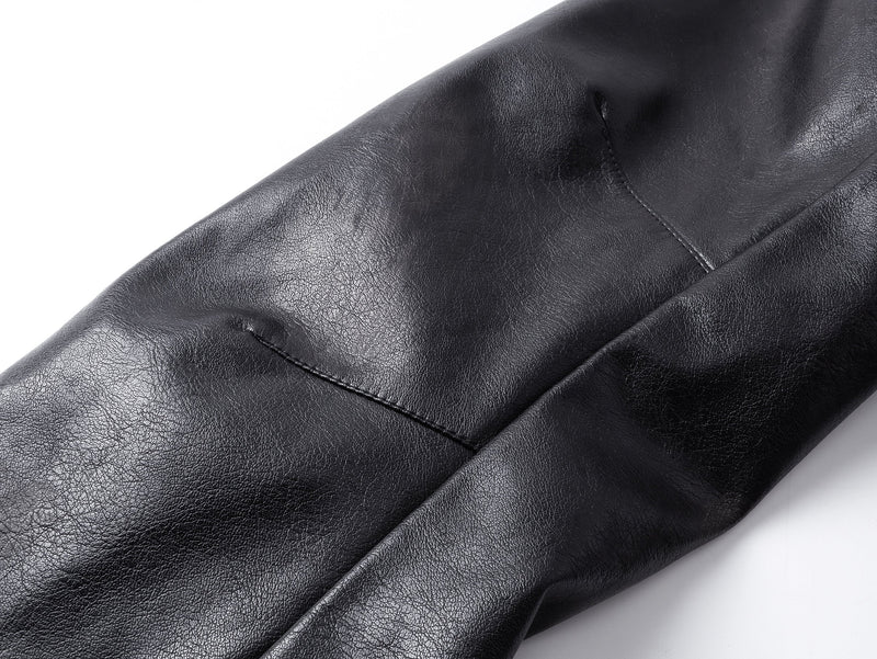 Omirad Men's Faux Leather Biker Jacket | Full-Zip Moto Style