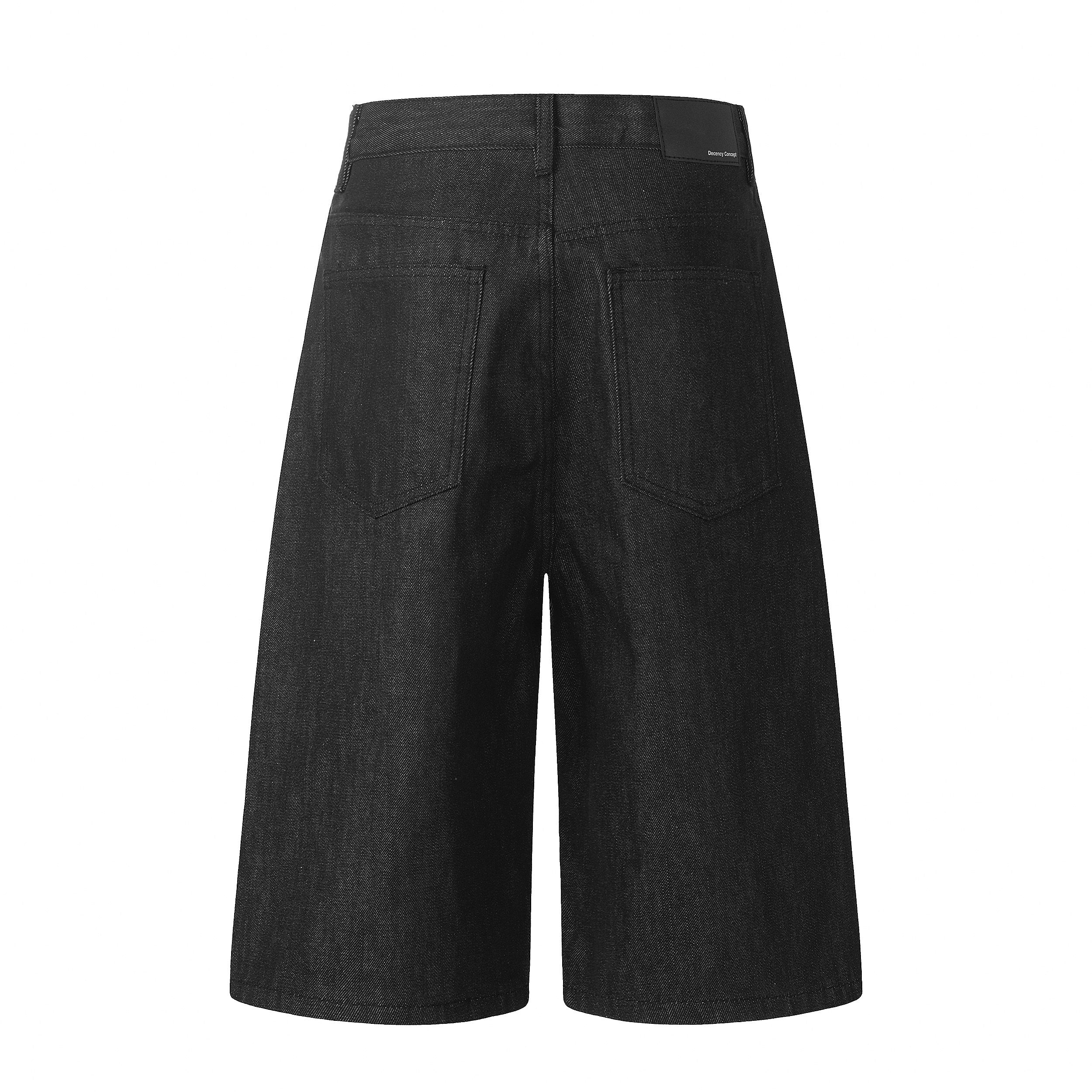 Omirad Raw Button-Fly Wide-Leg Denim Jorts | Longline Fit