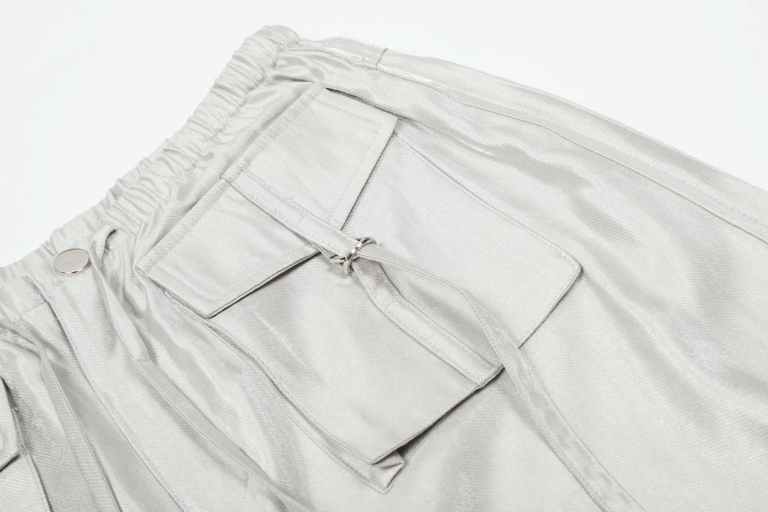 Omirad Glossy Utility Cargo Pants | Wide Leg Barrel Fit