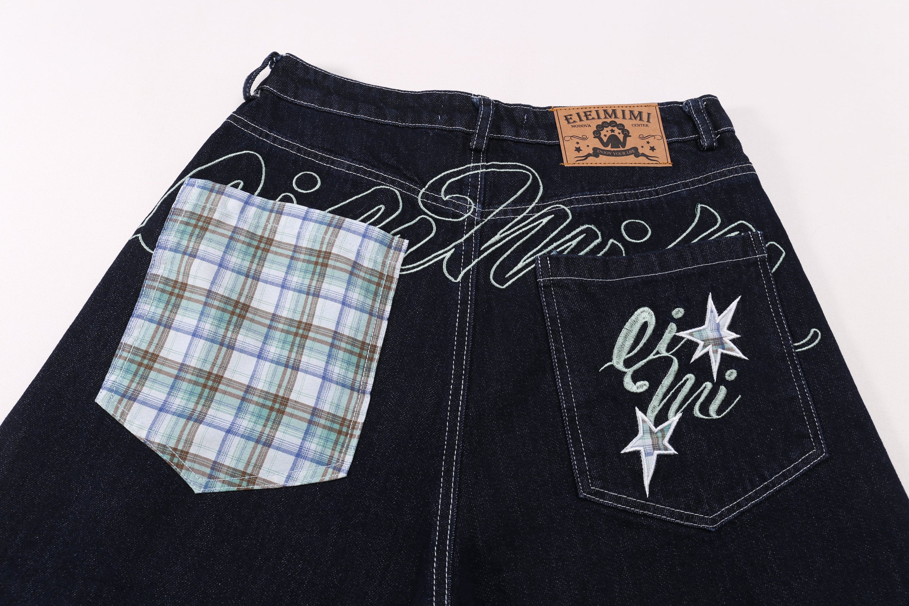 Omirad Patchwork Denim Shorts | Wide-Leg Street Style