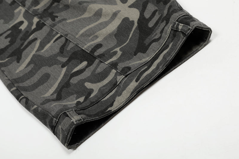 Omirad Shadow Camo Cargo Pants | Wide-Leg Streetwear