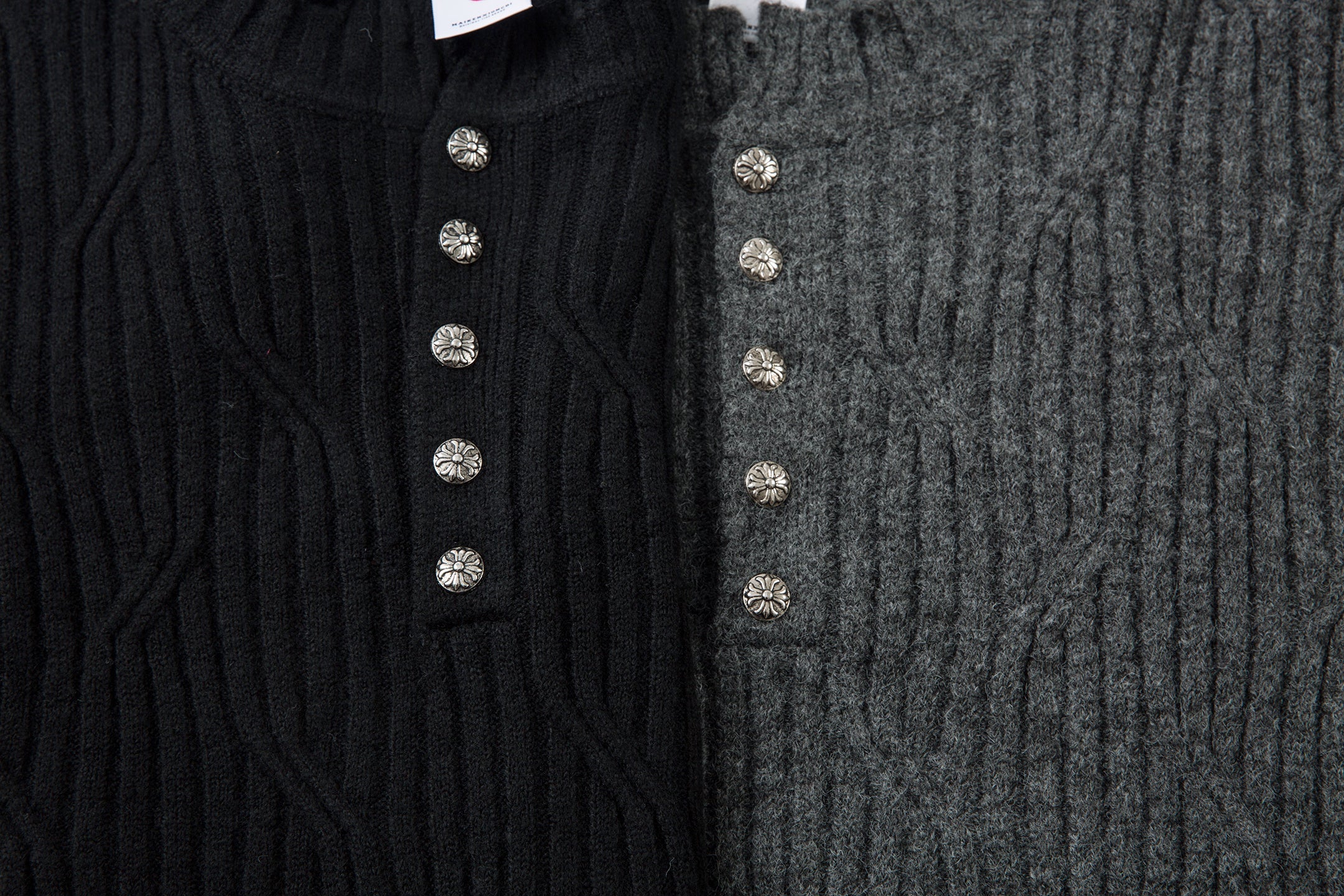Distressed Ribbed Henley Knit Sweater | Grunge Streetwear