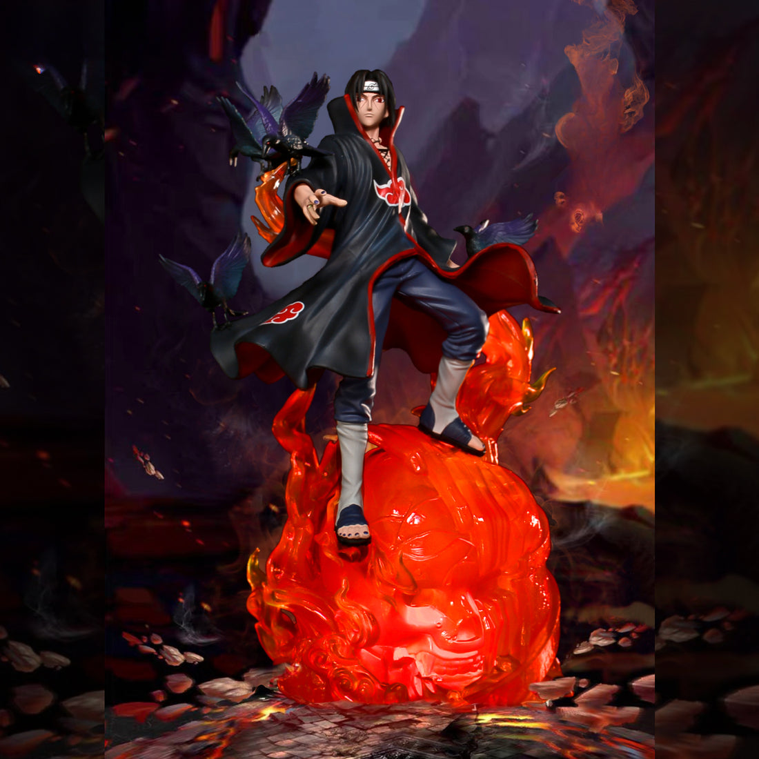 รูปแอ็คชั่น Uchiha Itachi - 33.5 ซม. Limited Edition | ท่าทางแบบไดนามิกด้วยเอฟเฟกต์แสงและ Sharingan