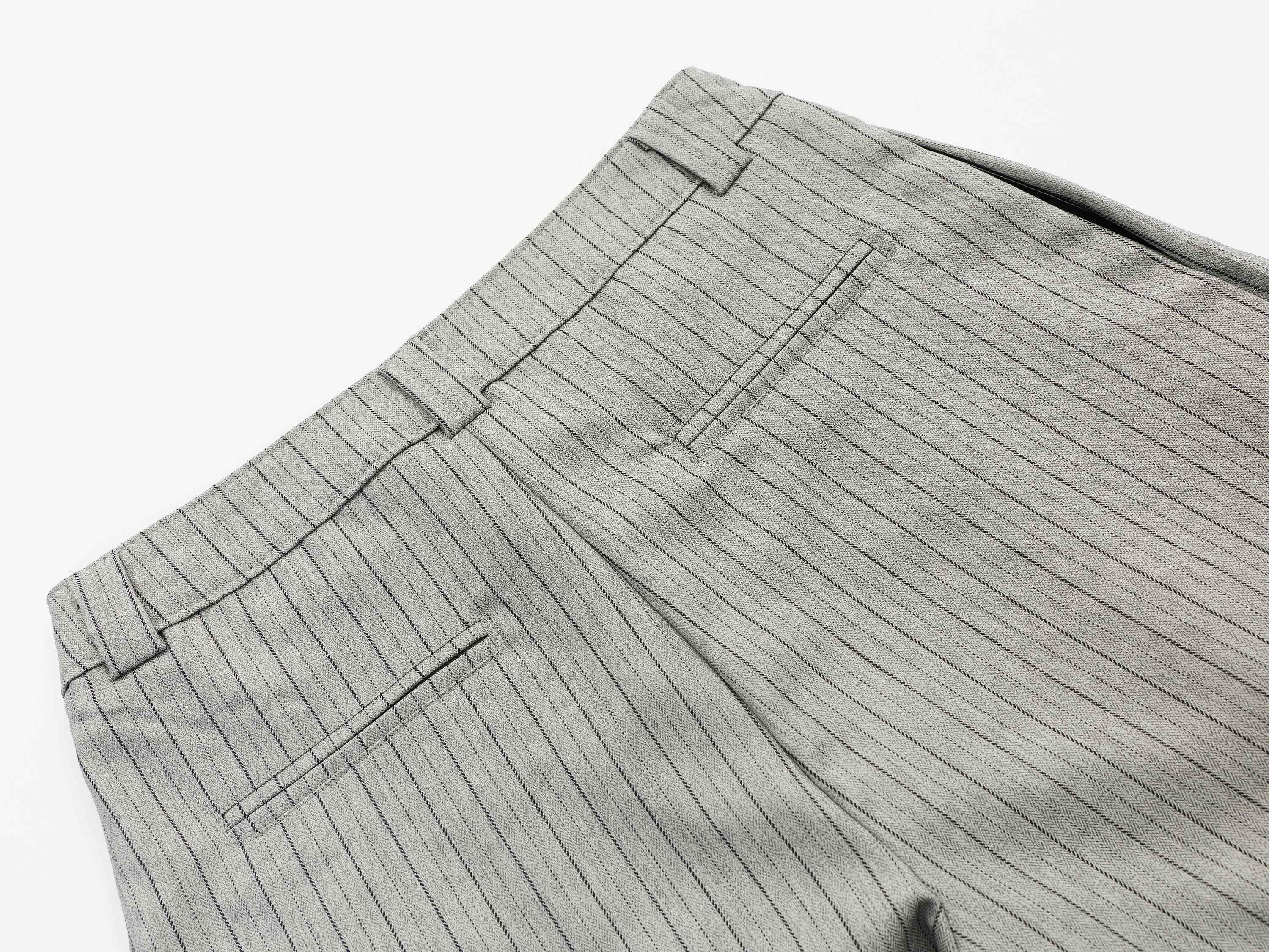 Deconstructed Pinstripe Wide-Leg Trousers | Retro Tailored Fit
