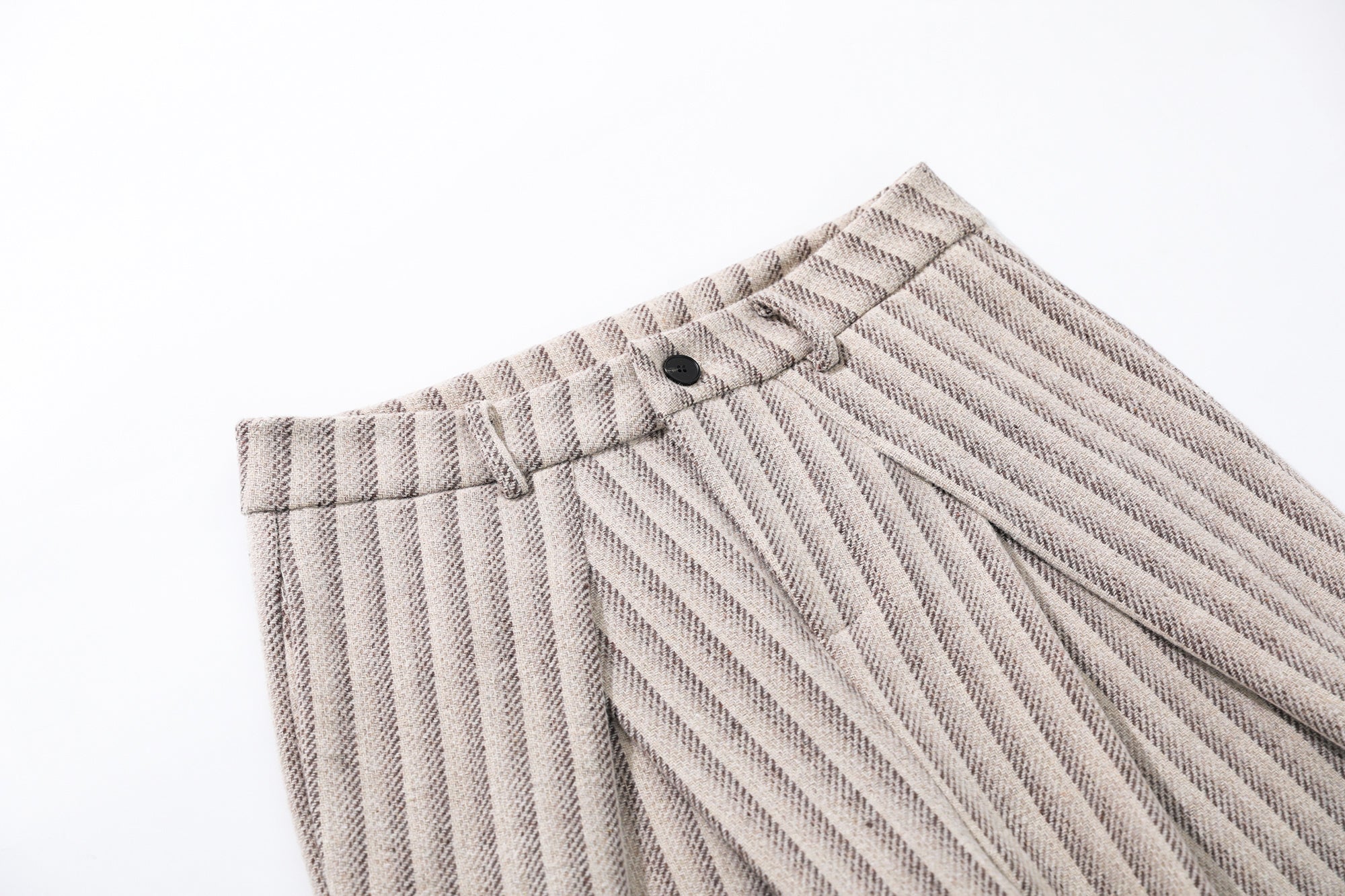 Omirad Pleated Panel Wide-Leg Trousers | Striped Drape Pants
