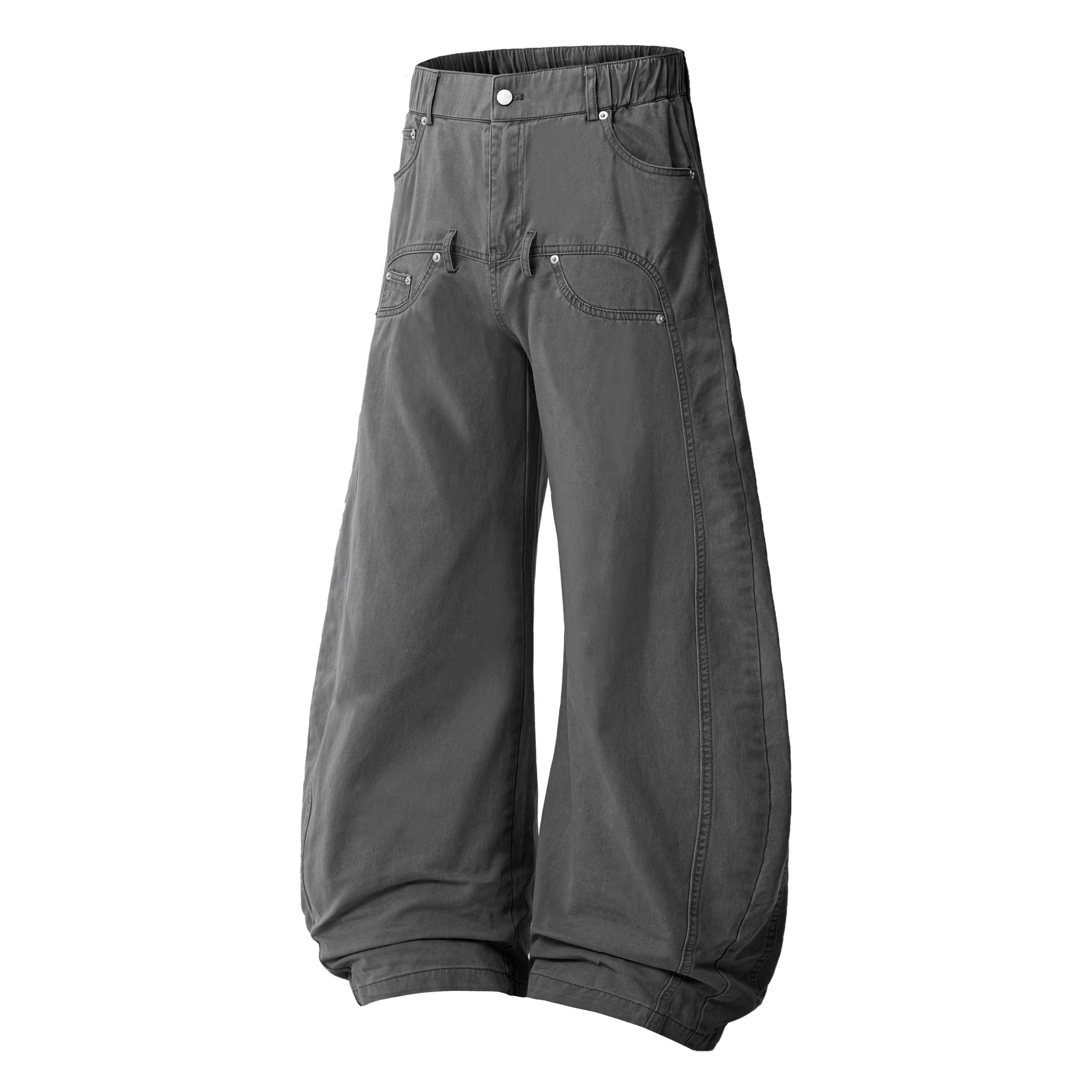 Omirad Vintage Wide-Leg Stacked Barrel Pants | 100% Cotton