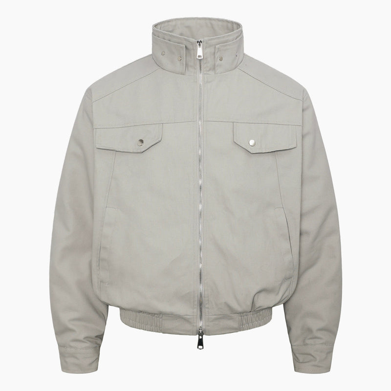 Men's High-Neck Utility Zip Jacket | Streetwear Bomber