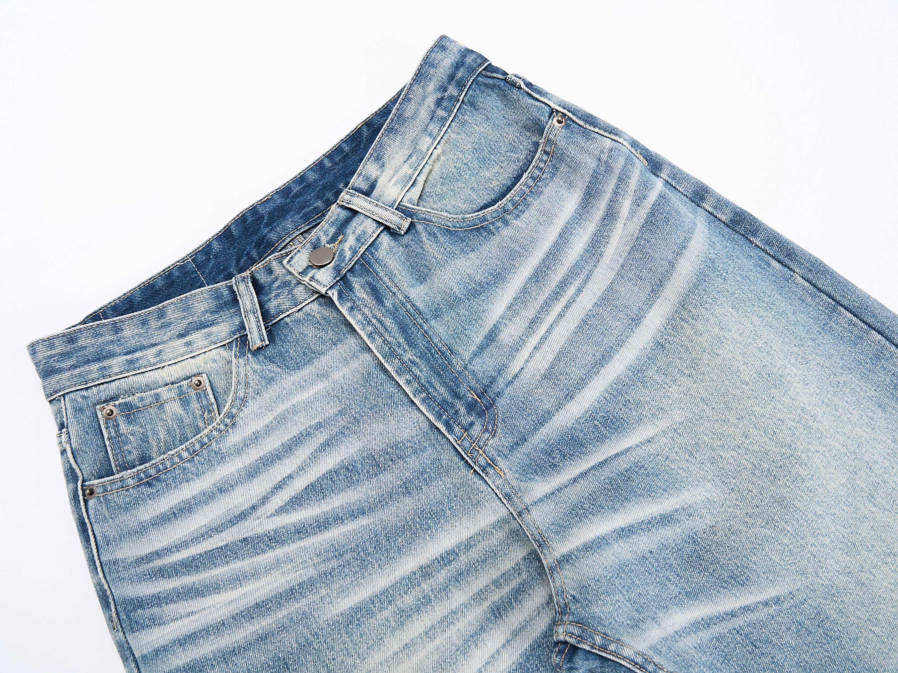 Omirad Washed Wide-Leg Jeans | Vintage Whiskered Denim