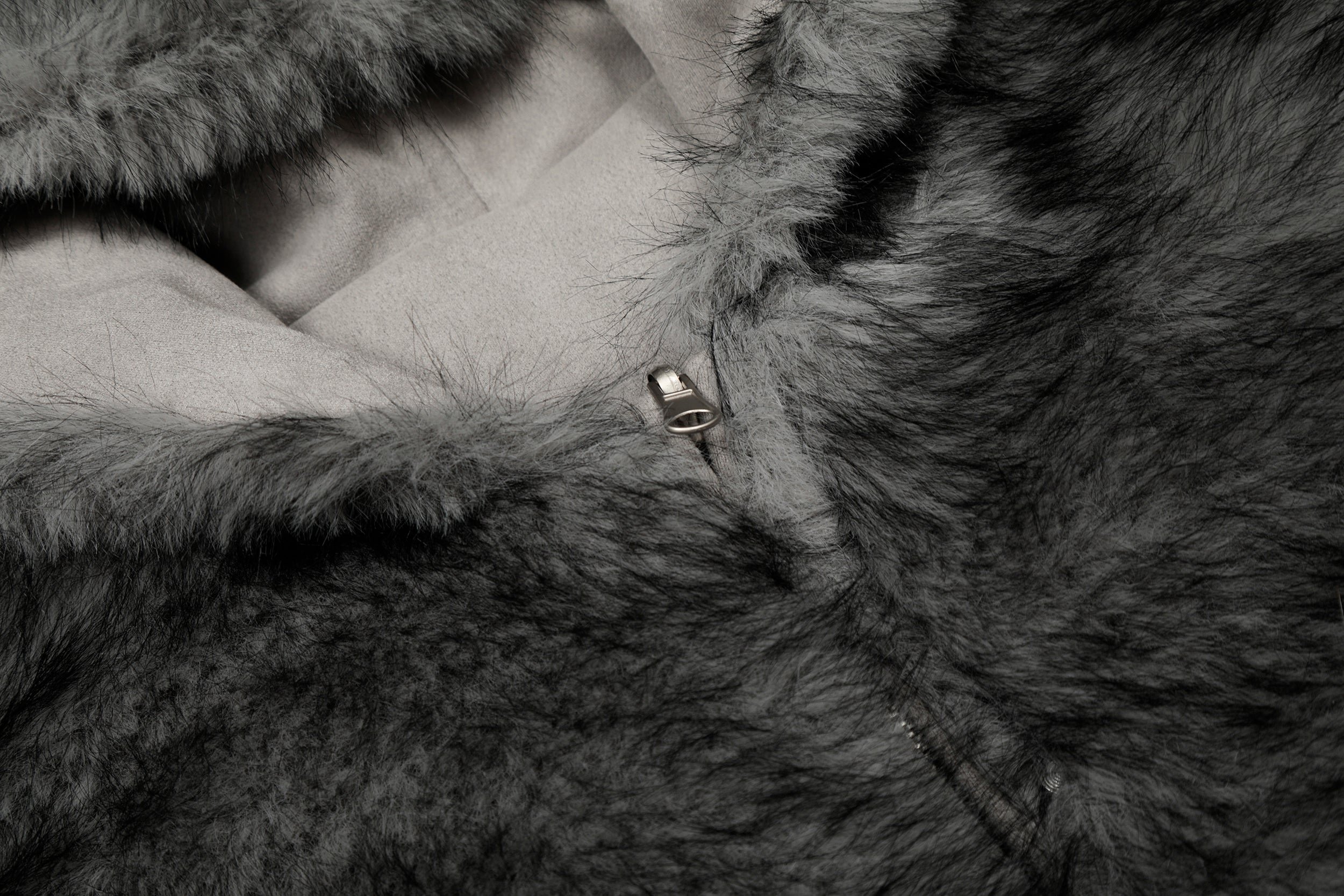 Reversible Faux Fur & Suede Hooded Bomber Jacket