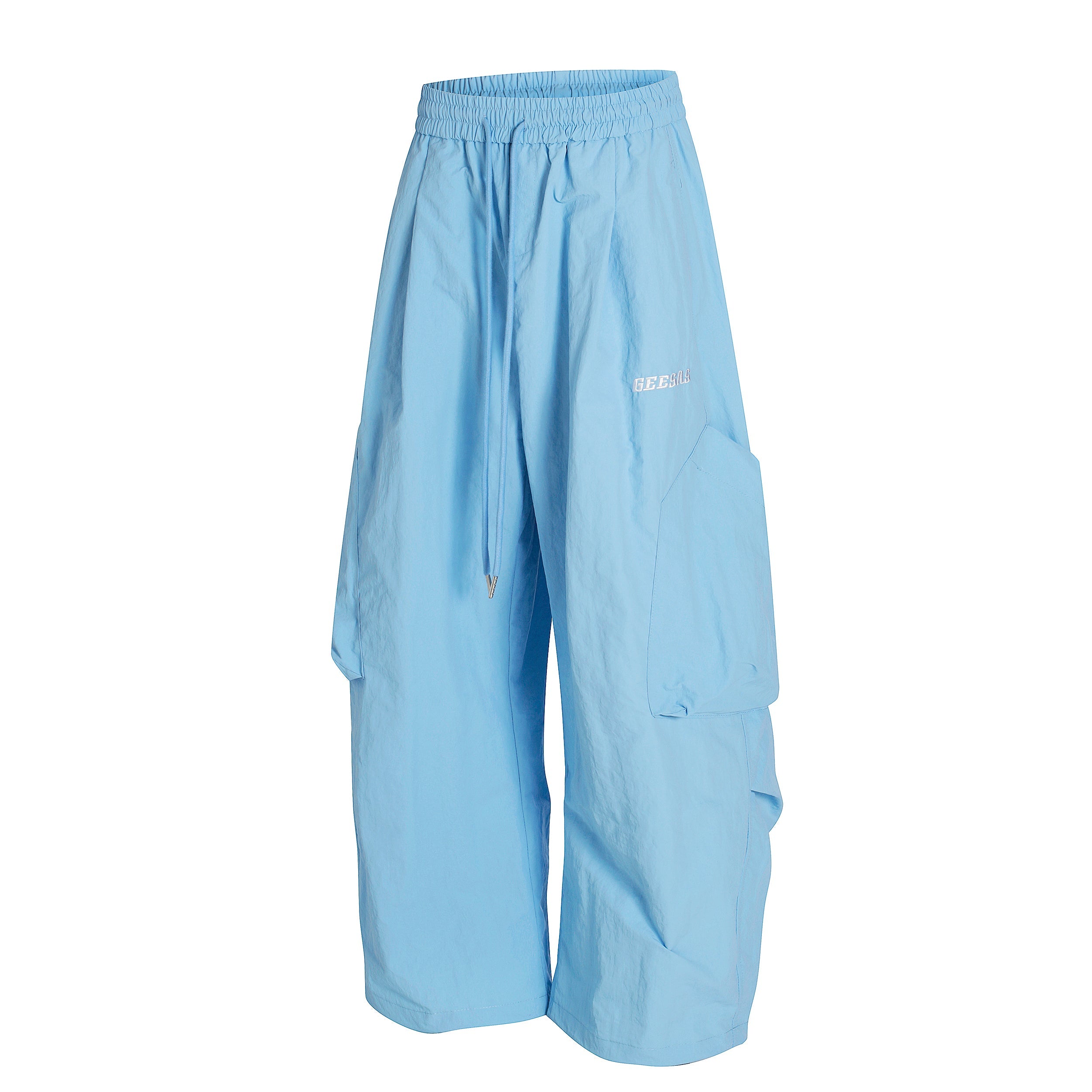 Nylon Utility Cargo Wide-Leg Pants | Pastel Streetwear