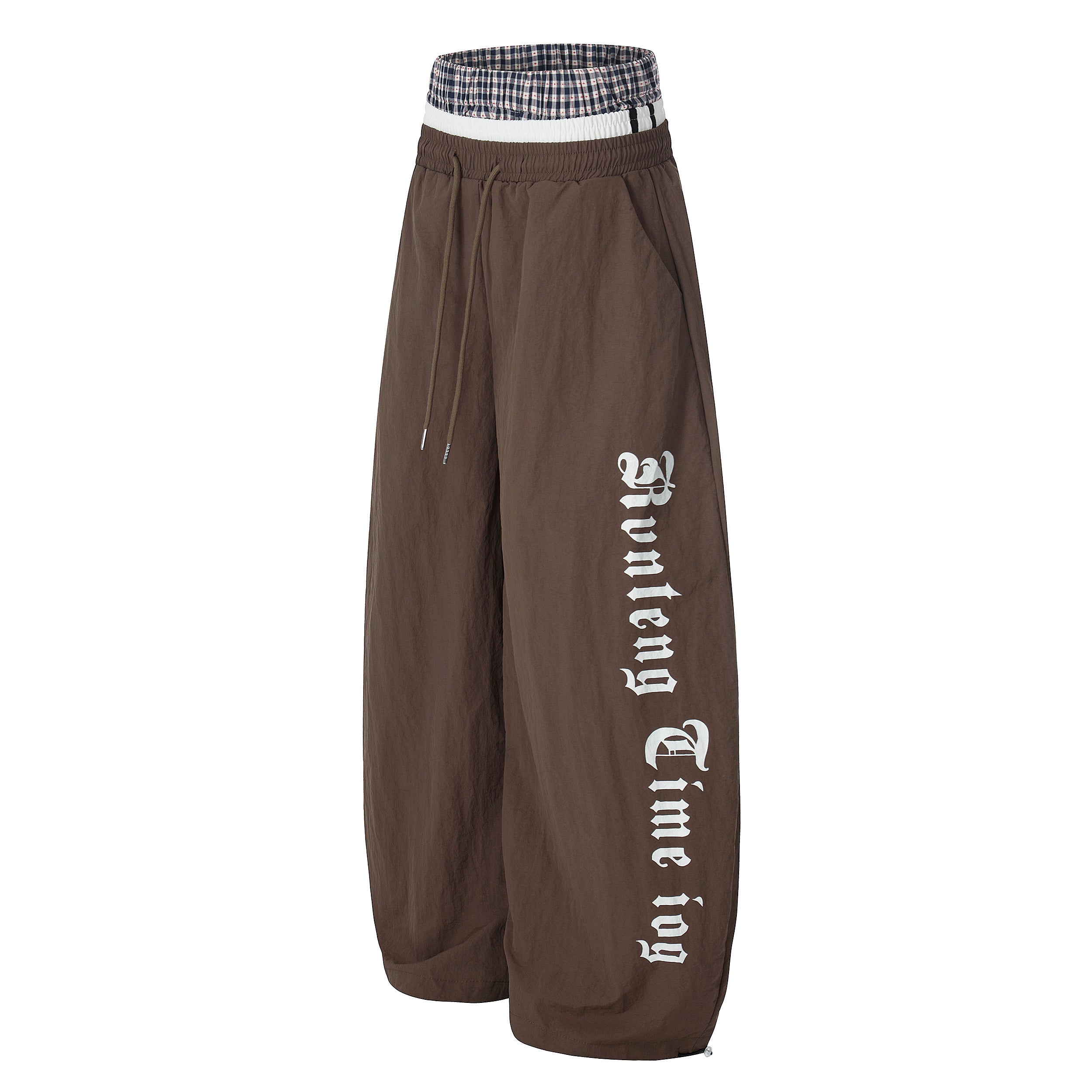 Script Logo Wide-Leg Nylon Pants | Streetwear Joggers