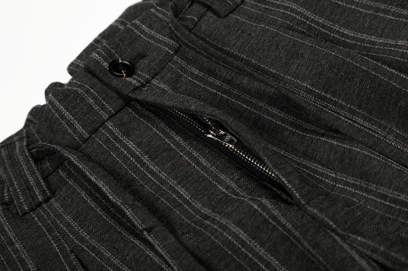 Omirad Striped Wide-Leg Pants | Pleated Pinstripe Trousers