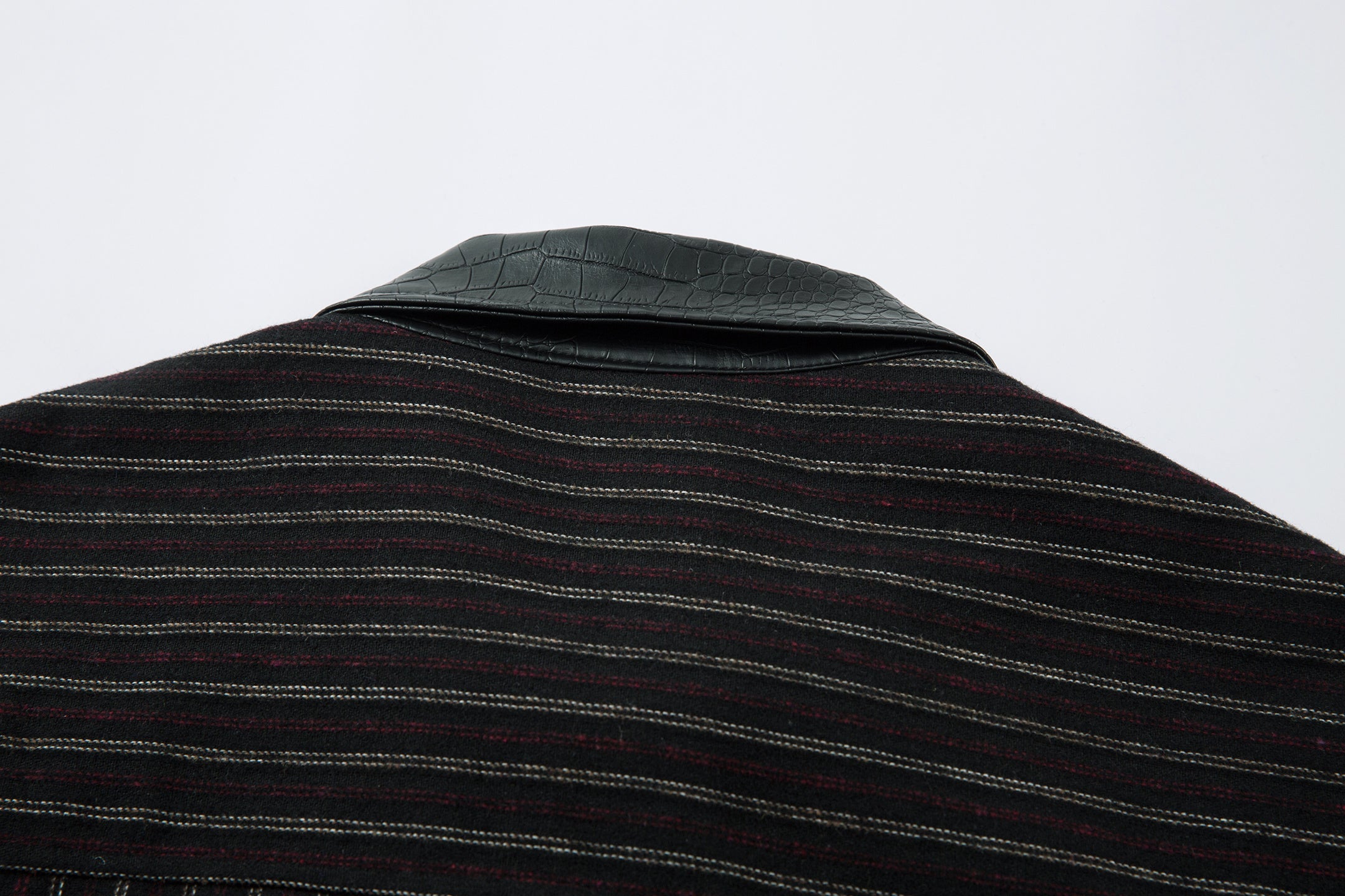Omirad Striped Faux-Leather Trim Jacket | Streetwear