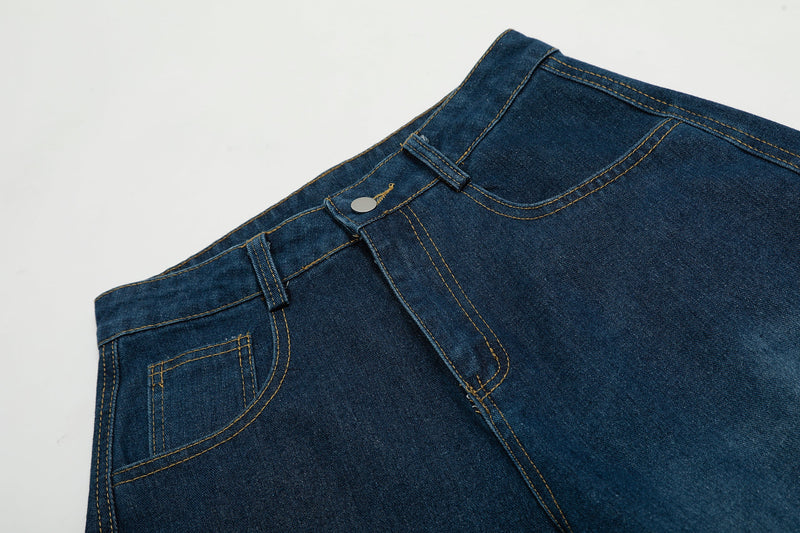 Omirad Stripe Panel Balloon Wide-Leg Denim Pants
