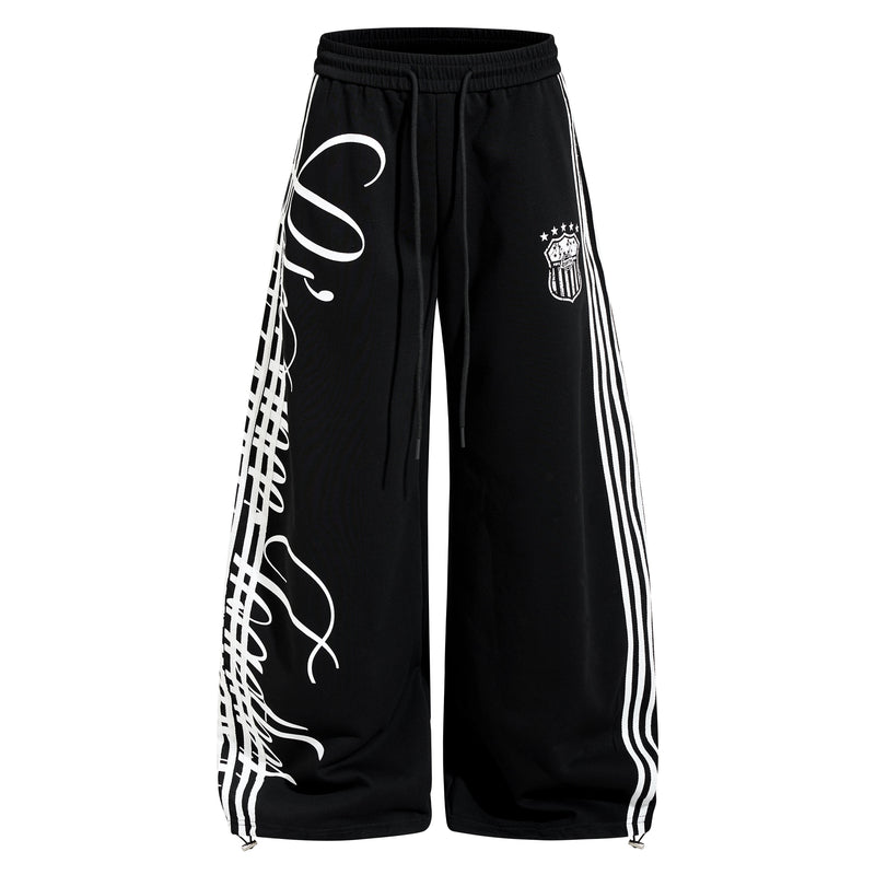 Omirad Script Stripe Wide-Leg Sweatpants | Streetwear