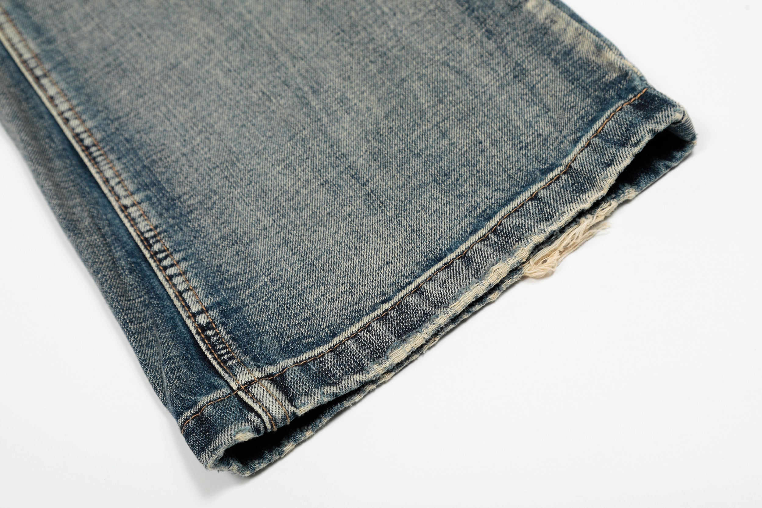 Retro Creased Wide-Leg Denim Jeans | Vintage Wash Streetwear