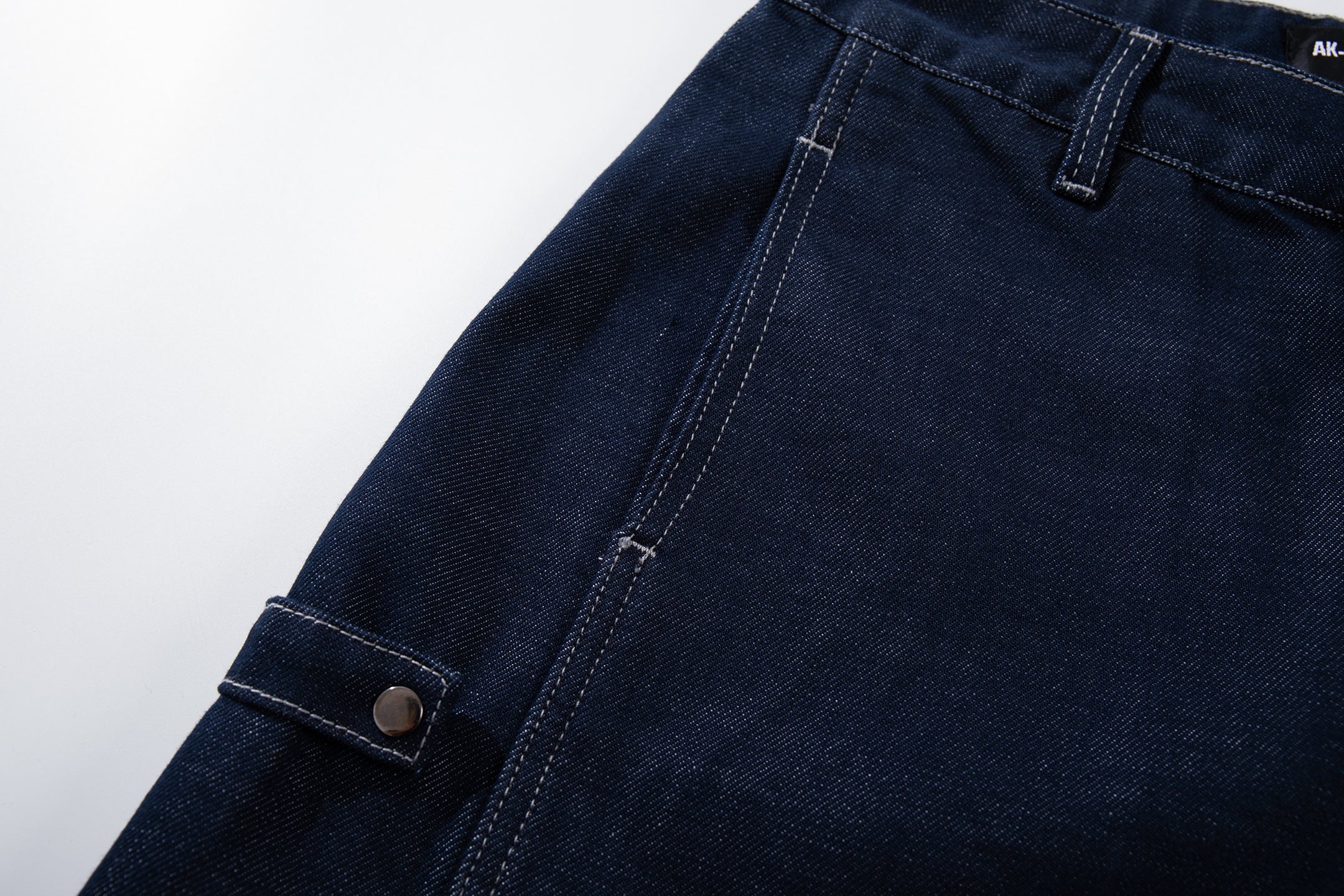 Omirad Utility Wide-Leg Jeans | Cuffed Deep-Indigo Denim