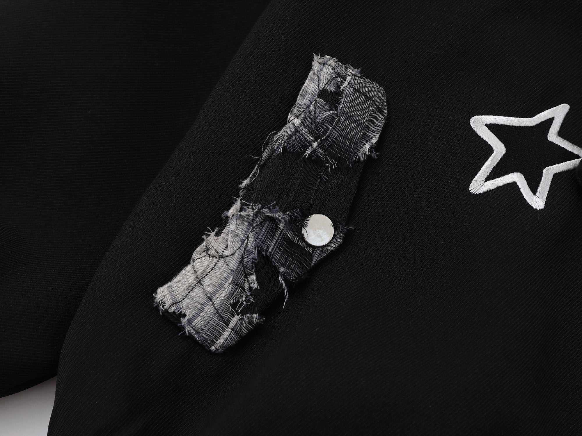 Patchwork Cat Varsity Jacket | Graphic Star Embroidery