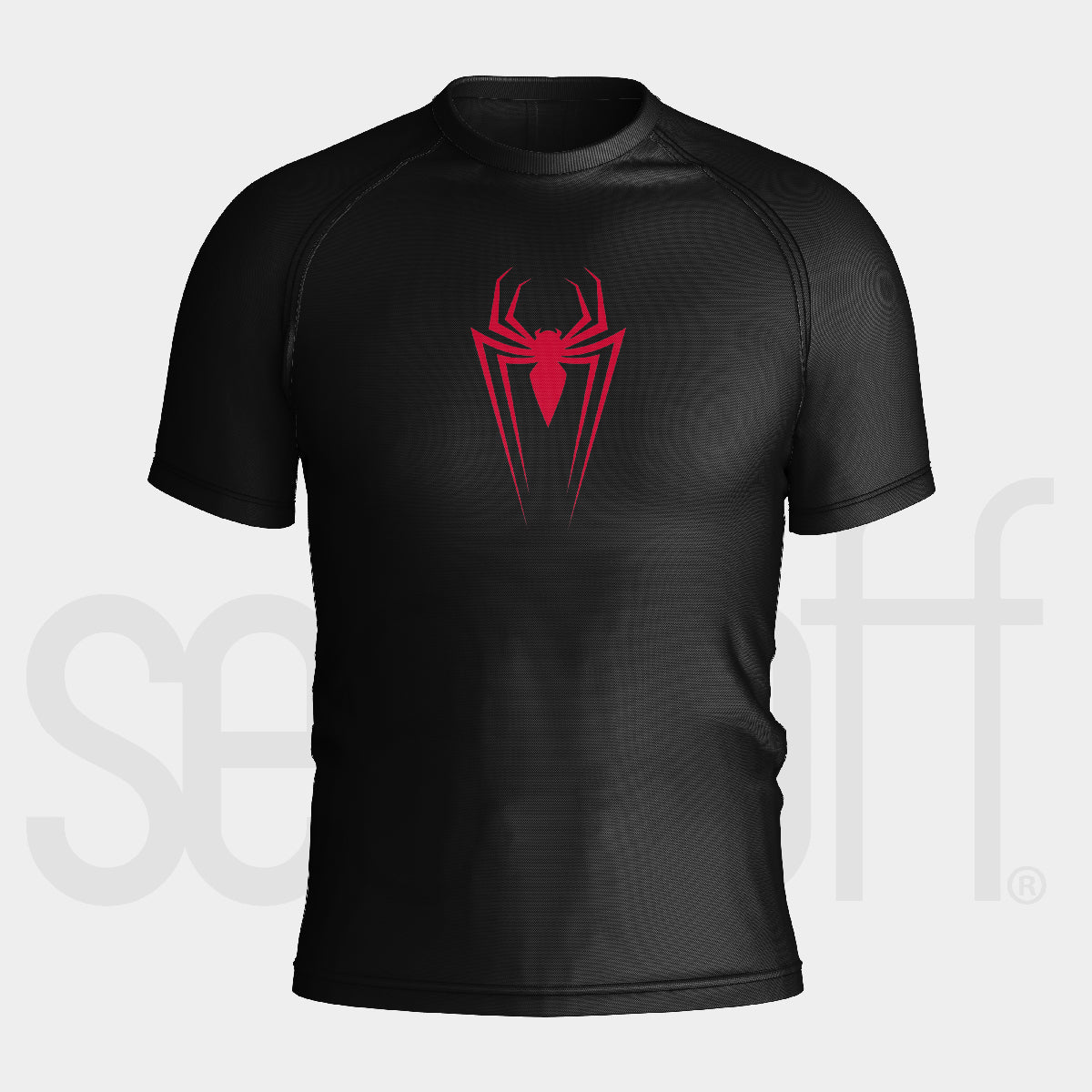 Spider Symbol Compression Gym Shirt – High-Performance Moisture-Wicking Workout Top