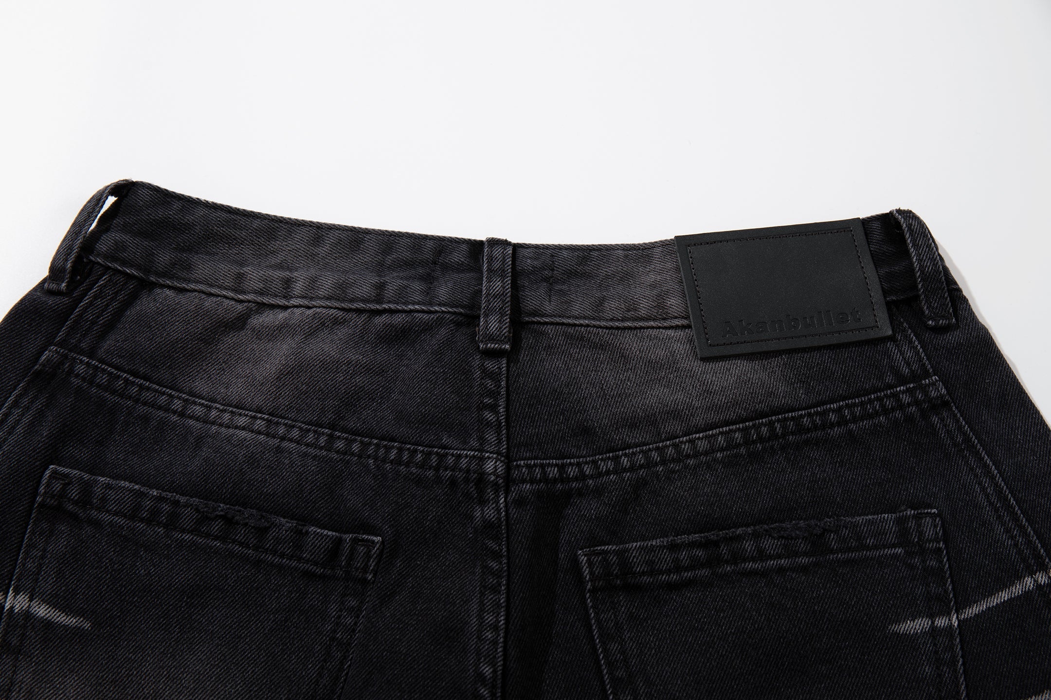 Omirad Scratch Fade Wide-Leg Jeans | Washed Black Denim